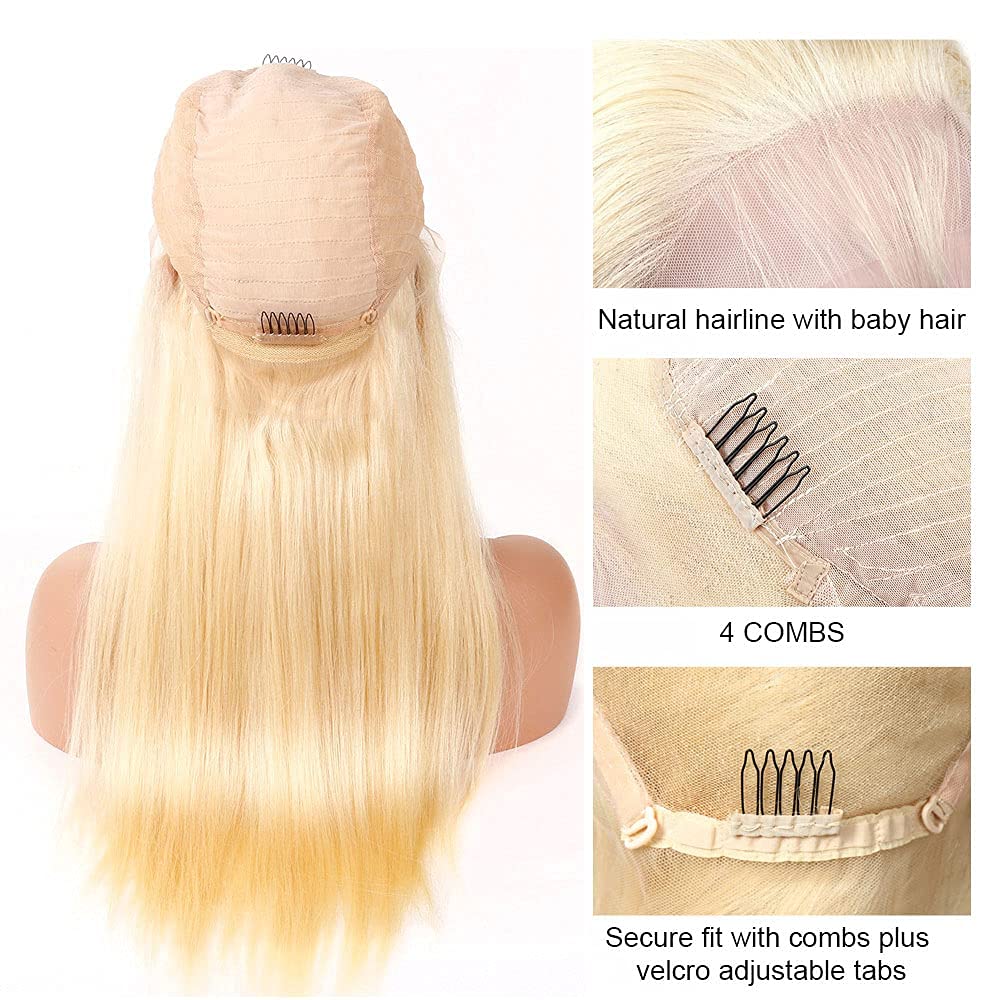 18 Inch 13x4 Blonde 210% Density Glueless Pre Plucked Human Hair Lace Front Wig - Image 8