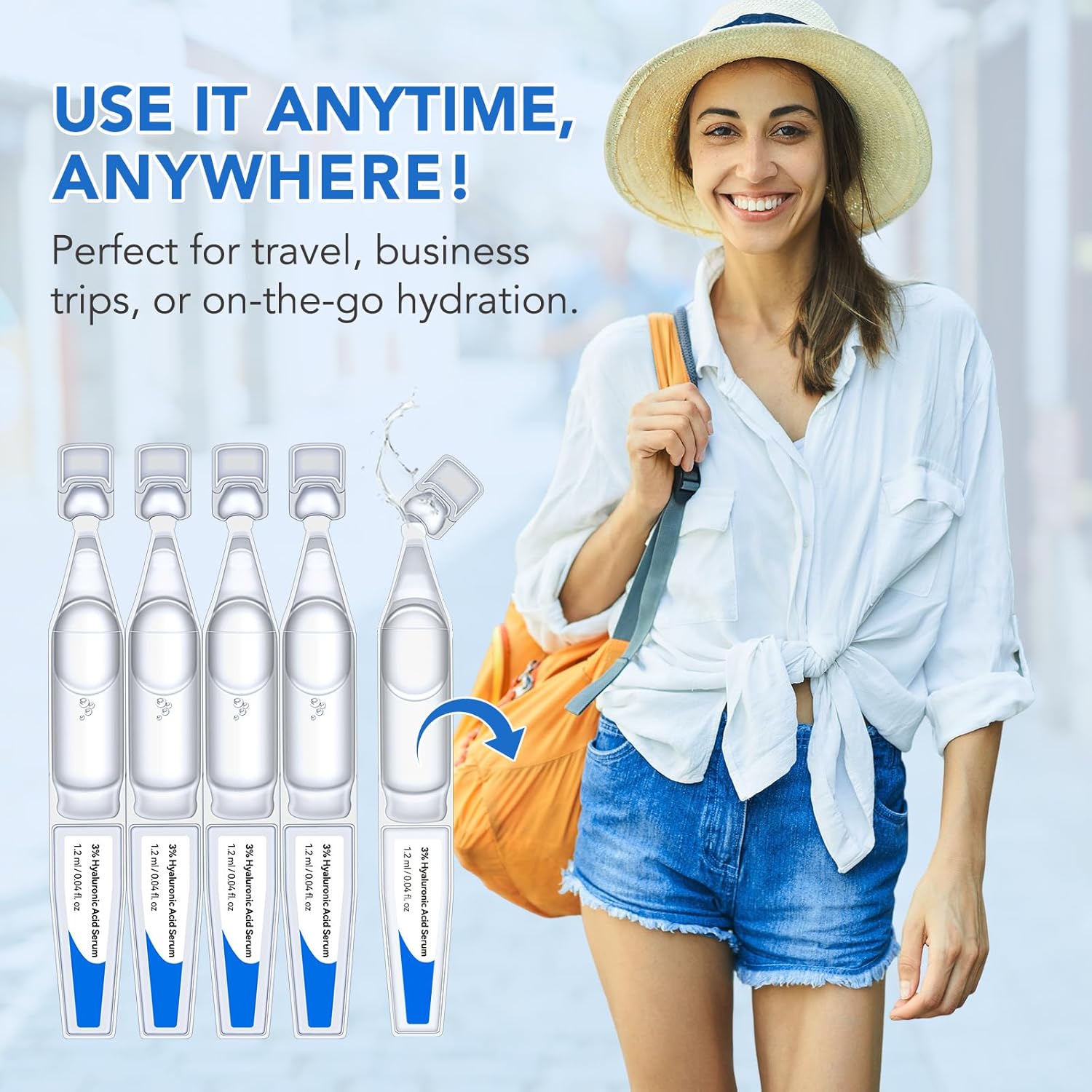 60-Count Single Use Hyaluronic Acid Serum Tubes 3% Moisturizer for Face Acne Scars - Image 9
