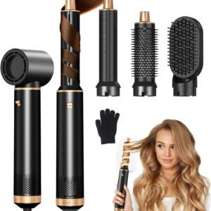 JINYAWA Pro 5 in 1 Air Styler, Multi Ionic Hair Dryer Brush Set, 800W Auto Air Wrap Hair Styler Without Heat Damage, Powerful Hair Styling Tools for Fast Drying, Curl, Volumize and Straighten