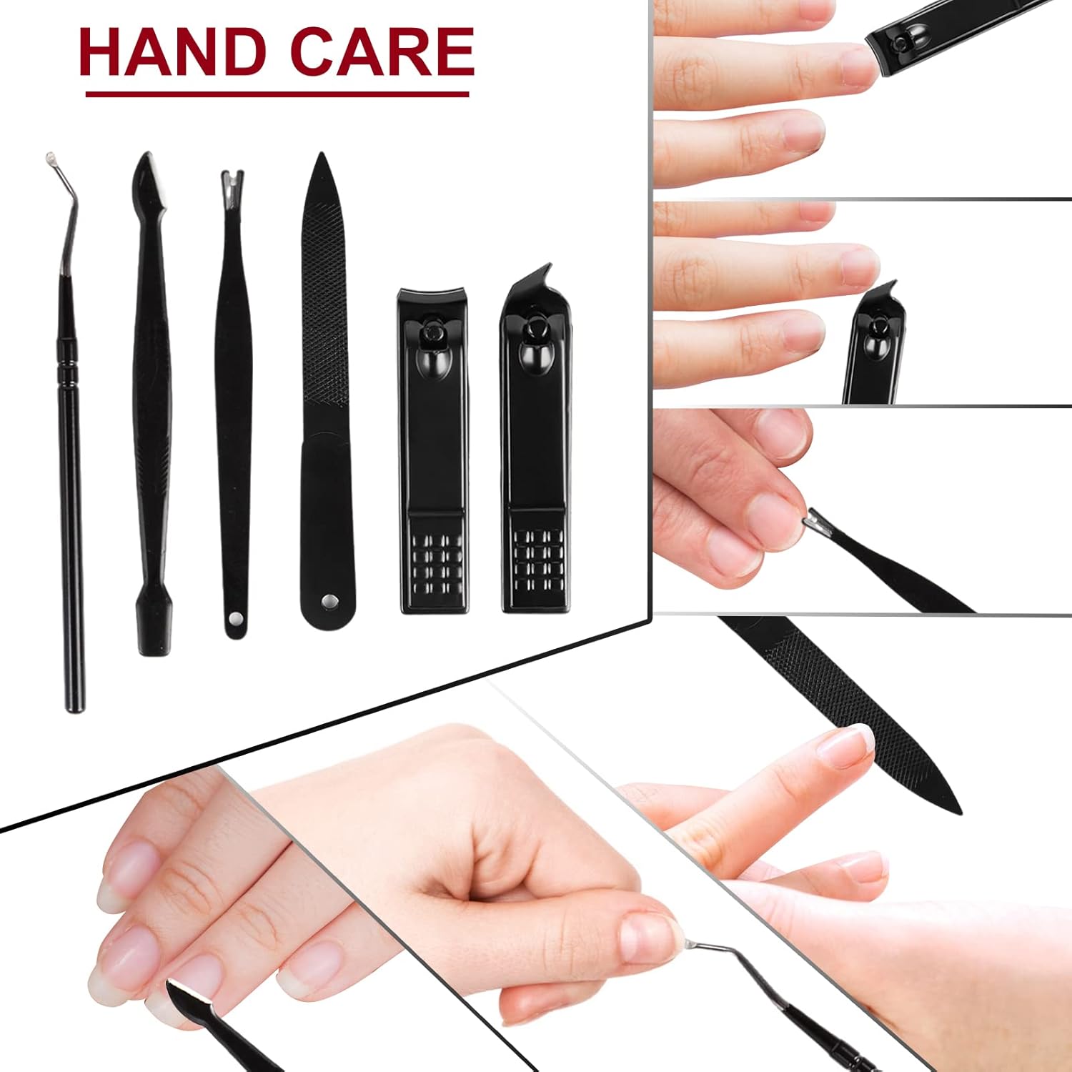 18-in-1 Stainless Steel Manicure Pedicure Set Portable Grooming Kit with Nail Clippers - Image 2