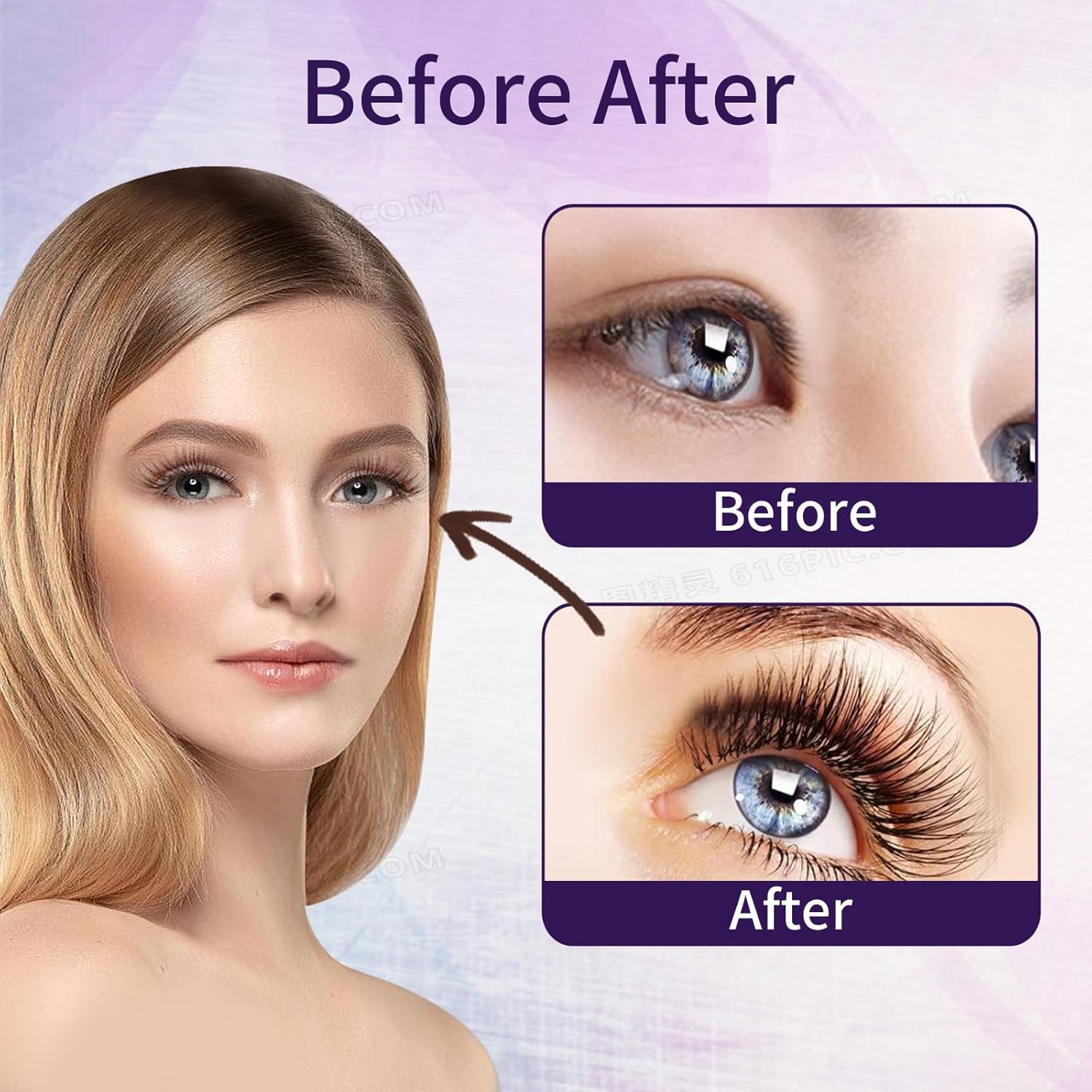 Premium USB Rechargeable Heated Eyelash Curler Purple with Temperature Control Silicone Pad - Image 2