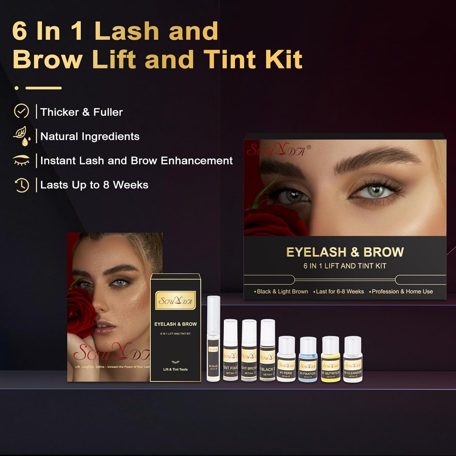 SCUNDA 6-in-1 Eyebrow Tint and Lash Lift Kit for Beginners - Image 6