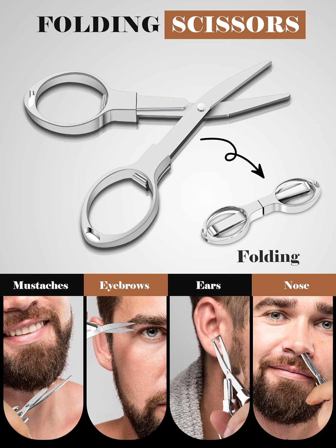 Sandalwood Beard Brush and Comb Set with Mustache Scissors - Men's Grooming Kit - Image 7