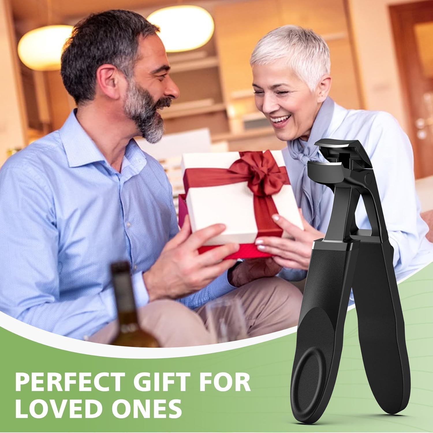 Baluca Large Black Angled Head Toe Nail Clippers for Men with Wide Jaw Catcher - Image 7