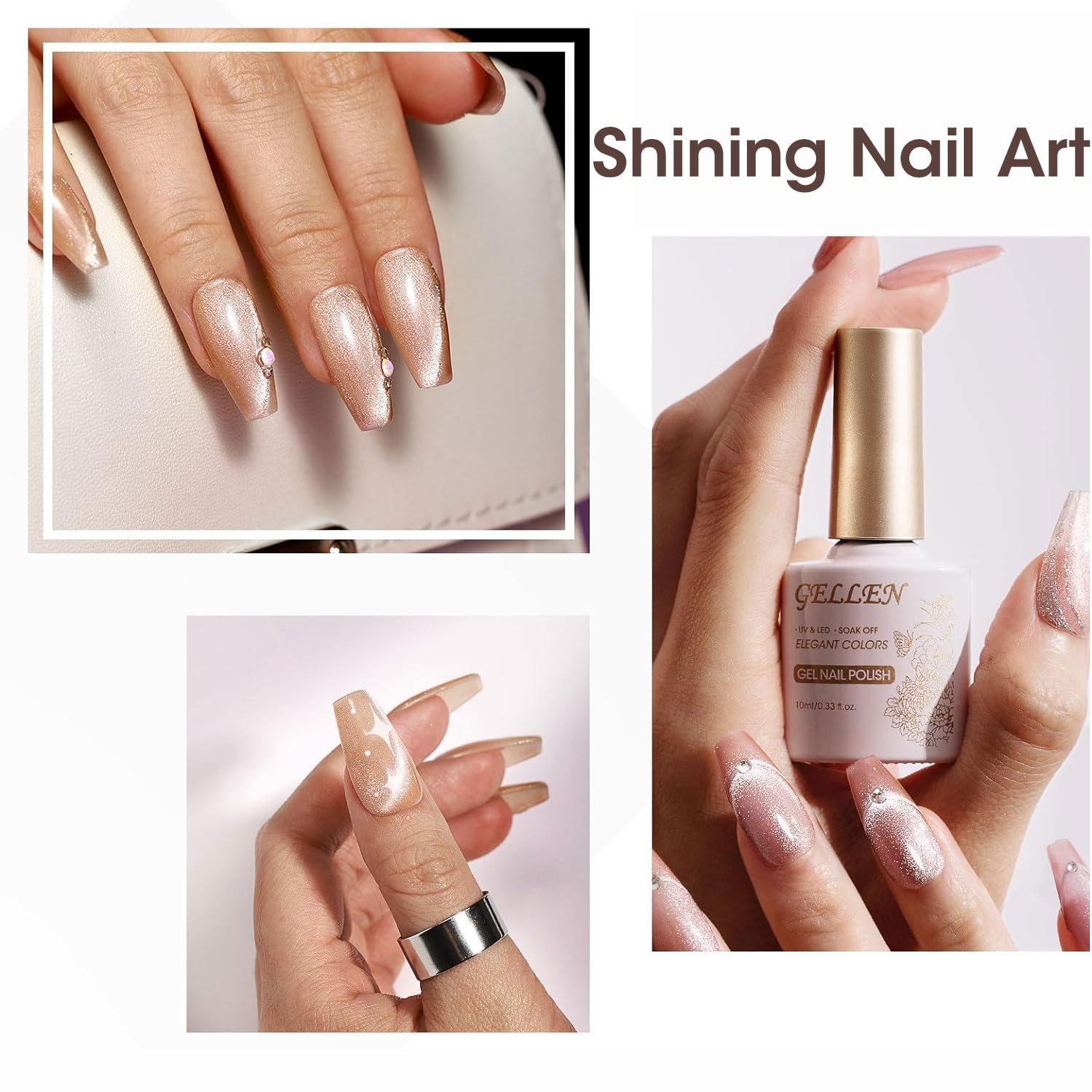GELLEN 6-Color Cat Eye Gel Nail Polish Kit with Magnet, 10ml Bottles, Salon Quality - Image 6