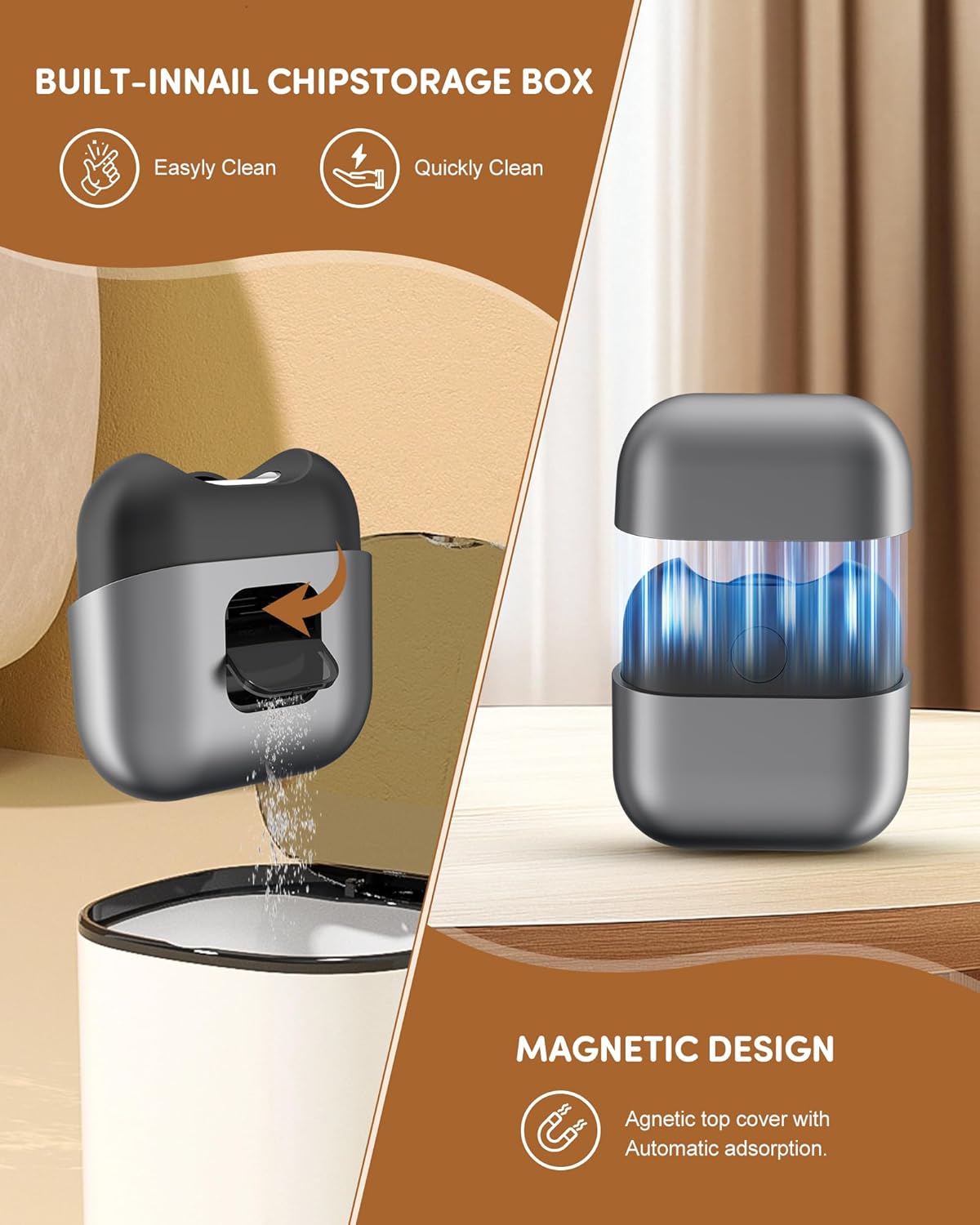 Baby and Adult Electric Nail Clipper, USB Rechargeable with Built-in Light and Nail Catcher - Image 6