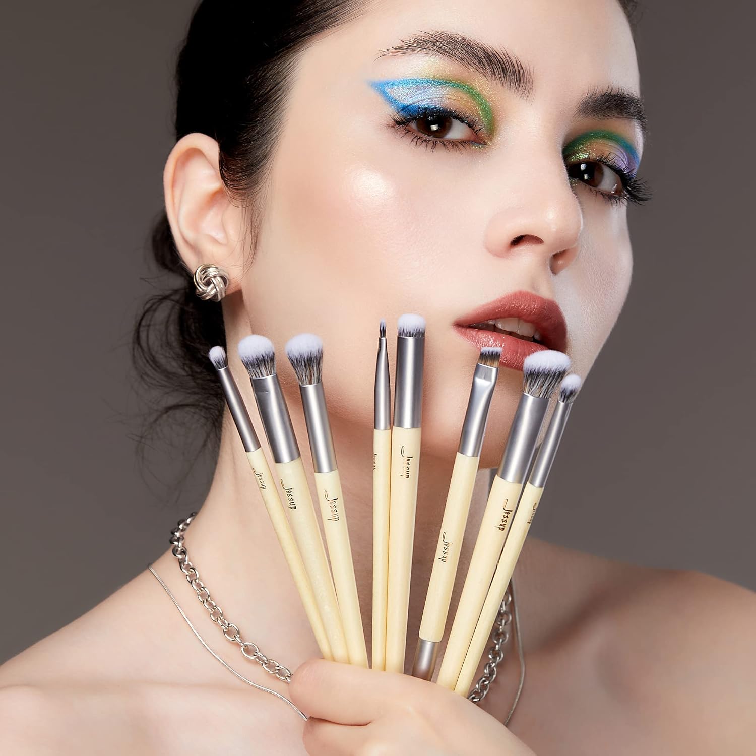 Jessup 8-Piece Cruelty-Free Eyeshadow Brush Set for Blending Concealer Eyebrow Eyeliner - Image 2