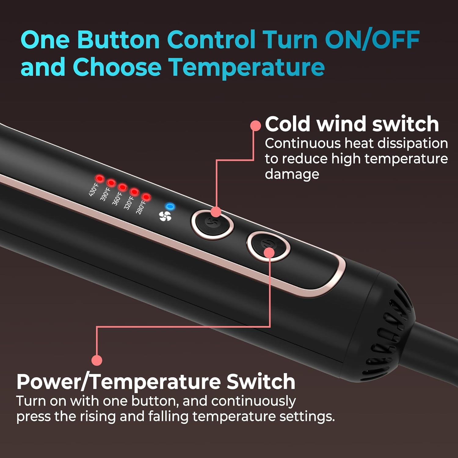 1 Inch 2-in-1 Ceramic Hair Straightener and Curler with 5 Heat Settings - Image 4