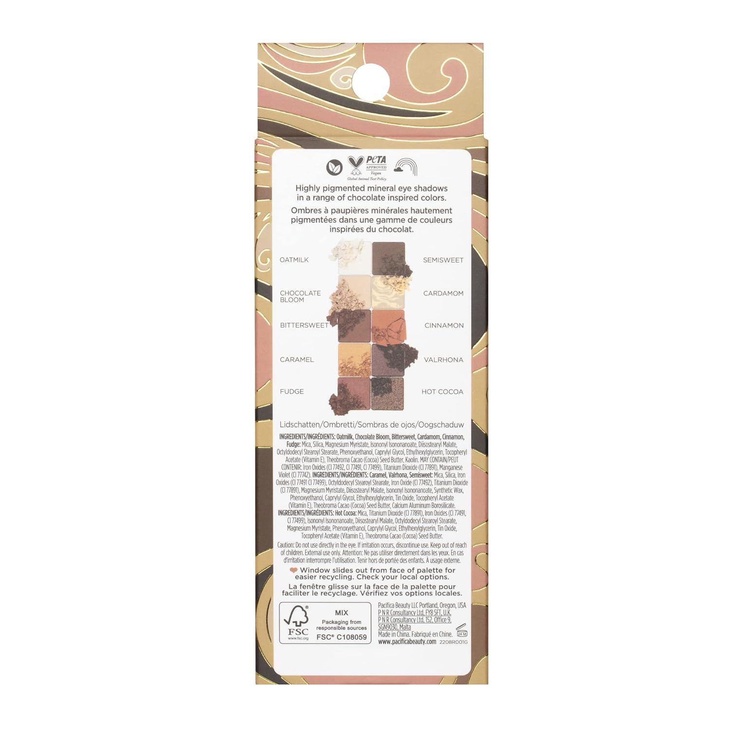 Pacifica Cocoa Nudes Mineral Eyeshadow Palette – 10 Earth-Tone Shades, Talc-Free, Vegan - Image 6