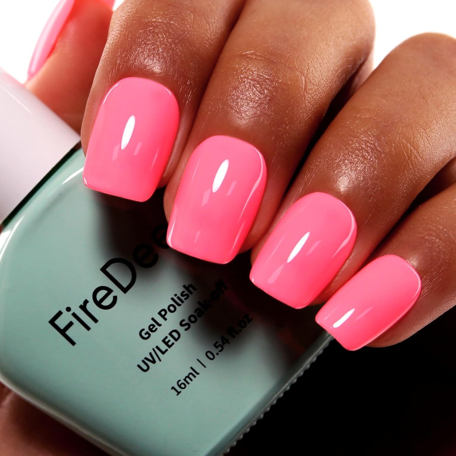 Neon Pink Gel Nail Polish Hot Pink Nail Polish UV/LED Soak Off Gel Polish for Autumn and Winter Manicure 0.54 Fl Oz 1Pcs