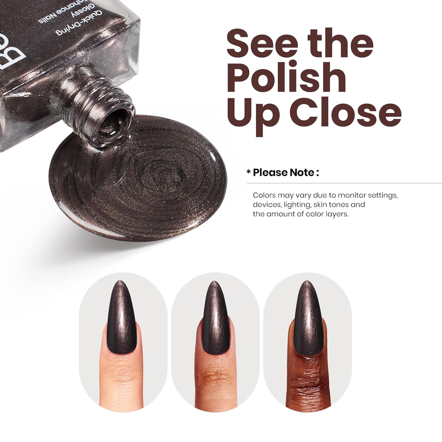 Beetles 15ml Hot Toddy Glitter Chocolate Nail Polish - Fast Drying, Long Lasting - Image 7