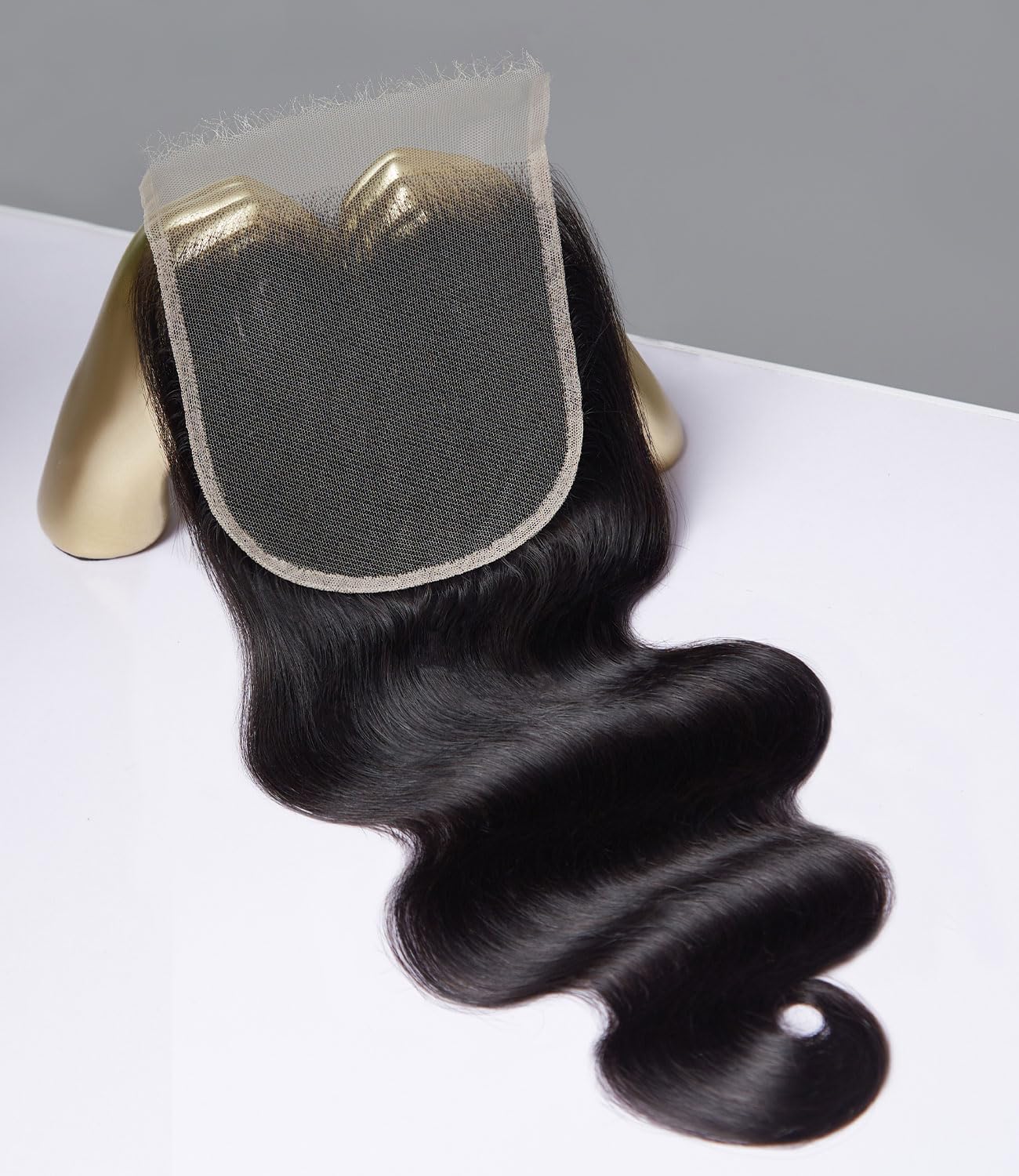 Mlip 5x5 HD Lace Closure Body Wave, 0.10mm Ultra Thin Invisible Swiss Lace, Skinlike Real HD Lace Melt into Skin Perfectly, Pre-plucked Natural Hairline, Raw Indian Human Hair 14 Inches