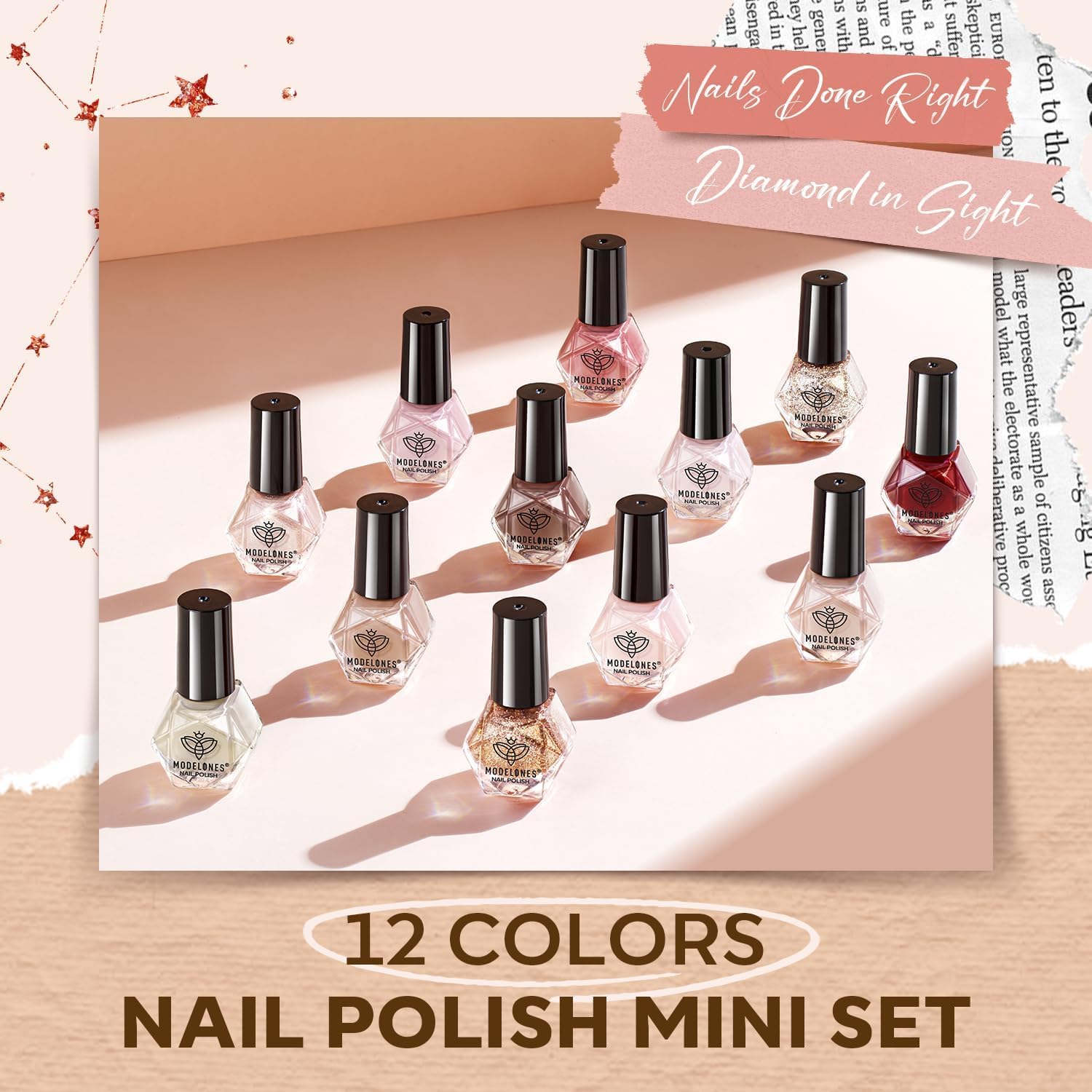 Modelones 12-Color Nude Brown Glitter Gel Nail Polish Set for Home Manicure - Image 6
