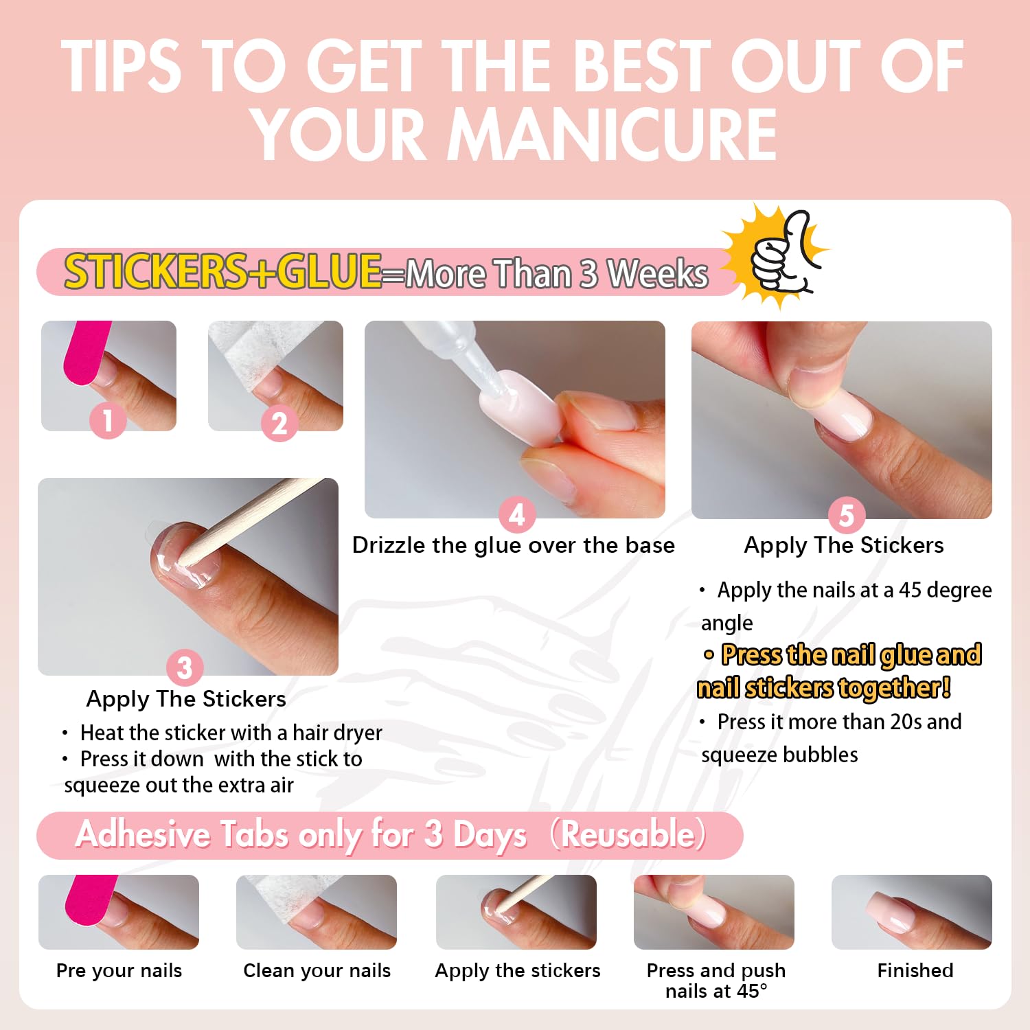 30Pcs Short Square Red French Tip Press on Nails with 15 Sizes for Women - Image 8