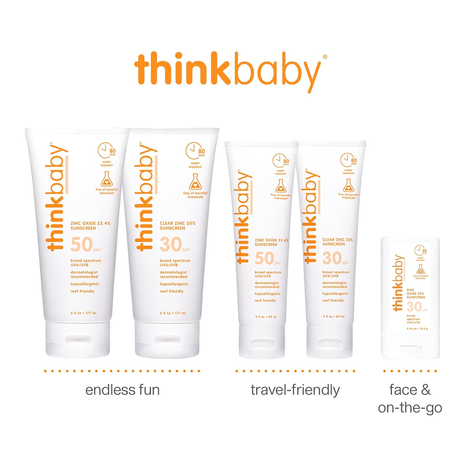 Thinkbaby SPF 30 Natural Sunscreen Stick 0.64 oz Water Resistant for All Ages - Image 8