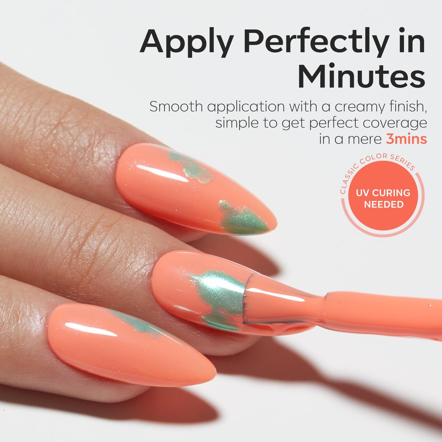 Modelones 15ML Peach Carly Coral Orange Gel Nail Polish for Summer Nail Art - Image 6