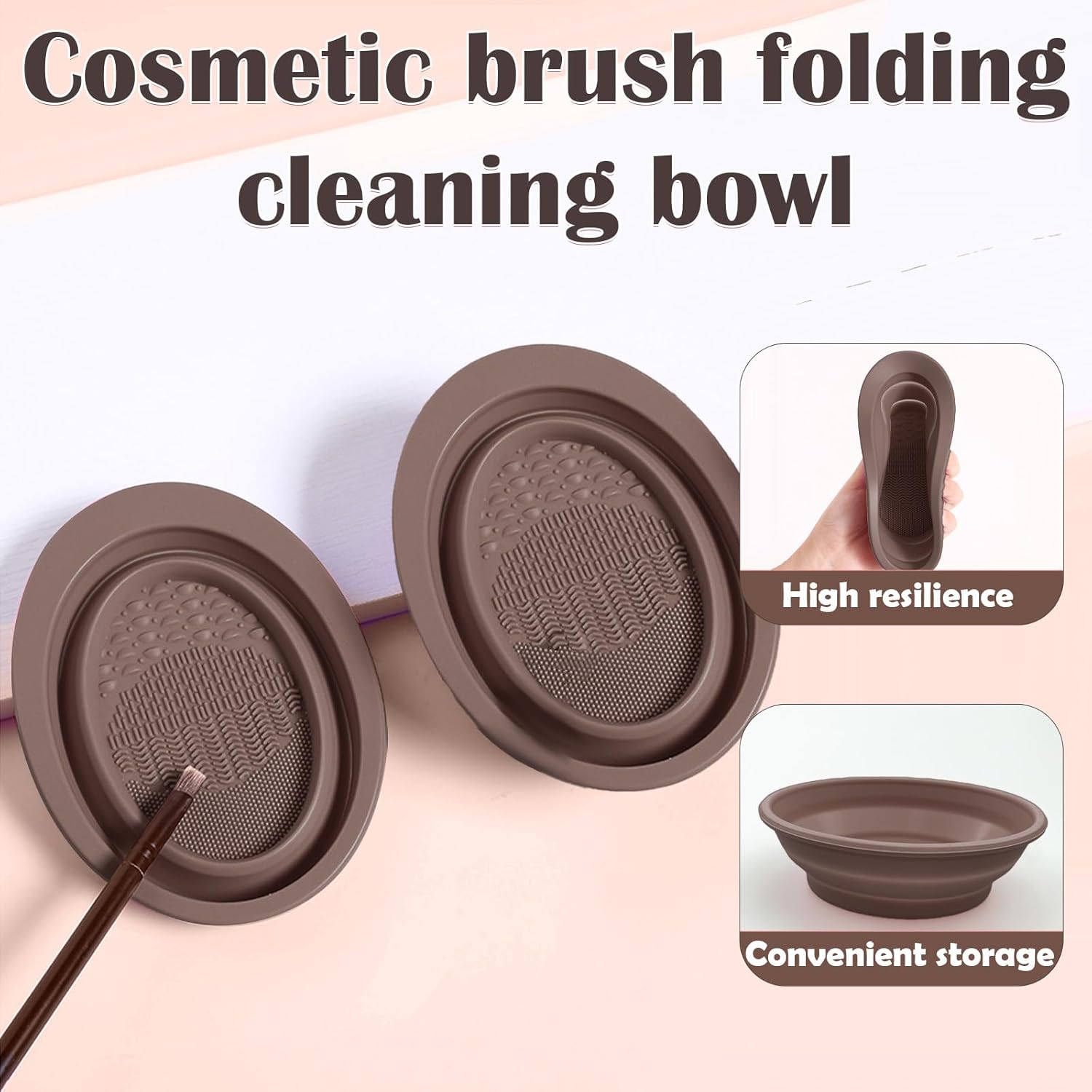 48-Piece Brown Makeup Brush Set Premium Synthetic Tools for Beginners and Professionals - Image 6