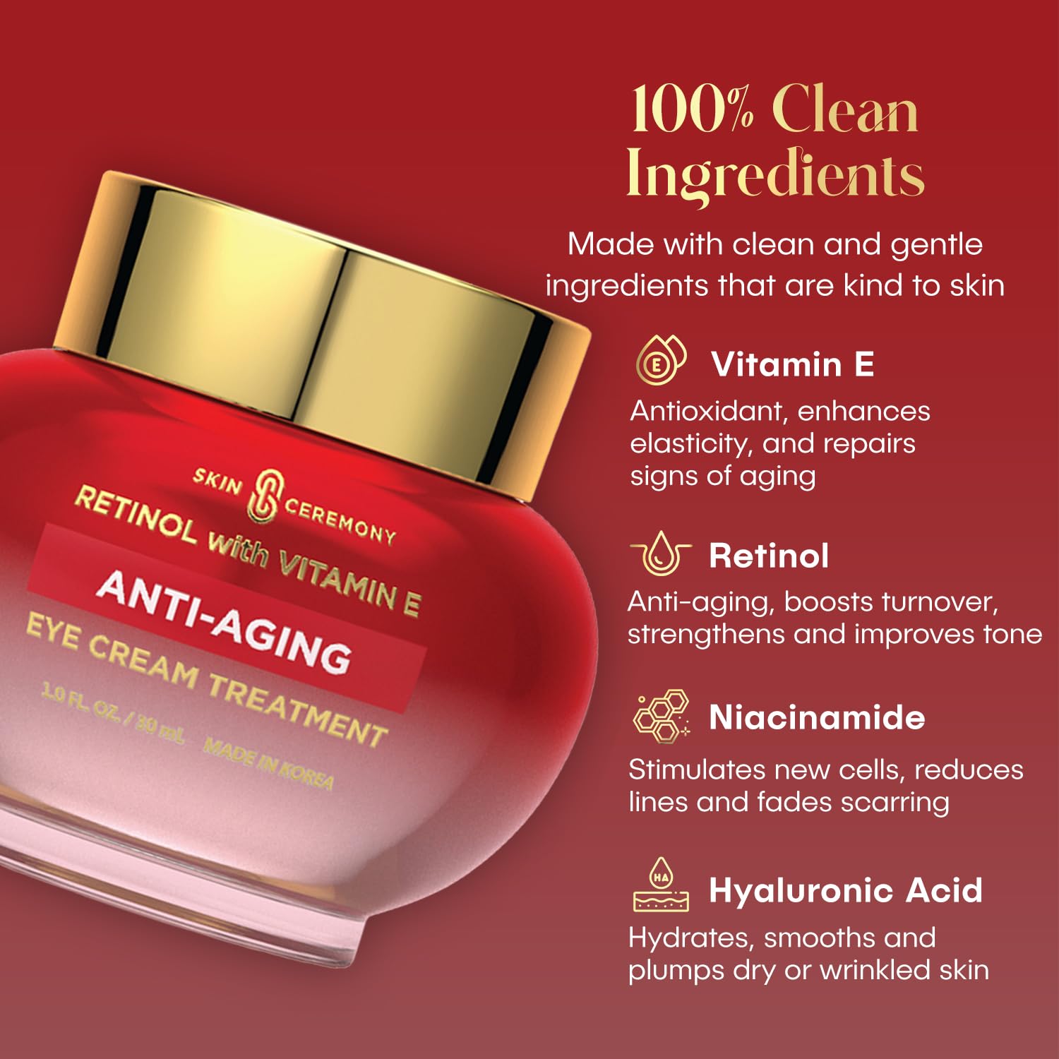 Retinol Vitamin E Eye Cream for Puffiness Fine Lines - 1.0 Oz - Image 4