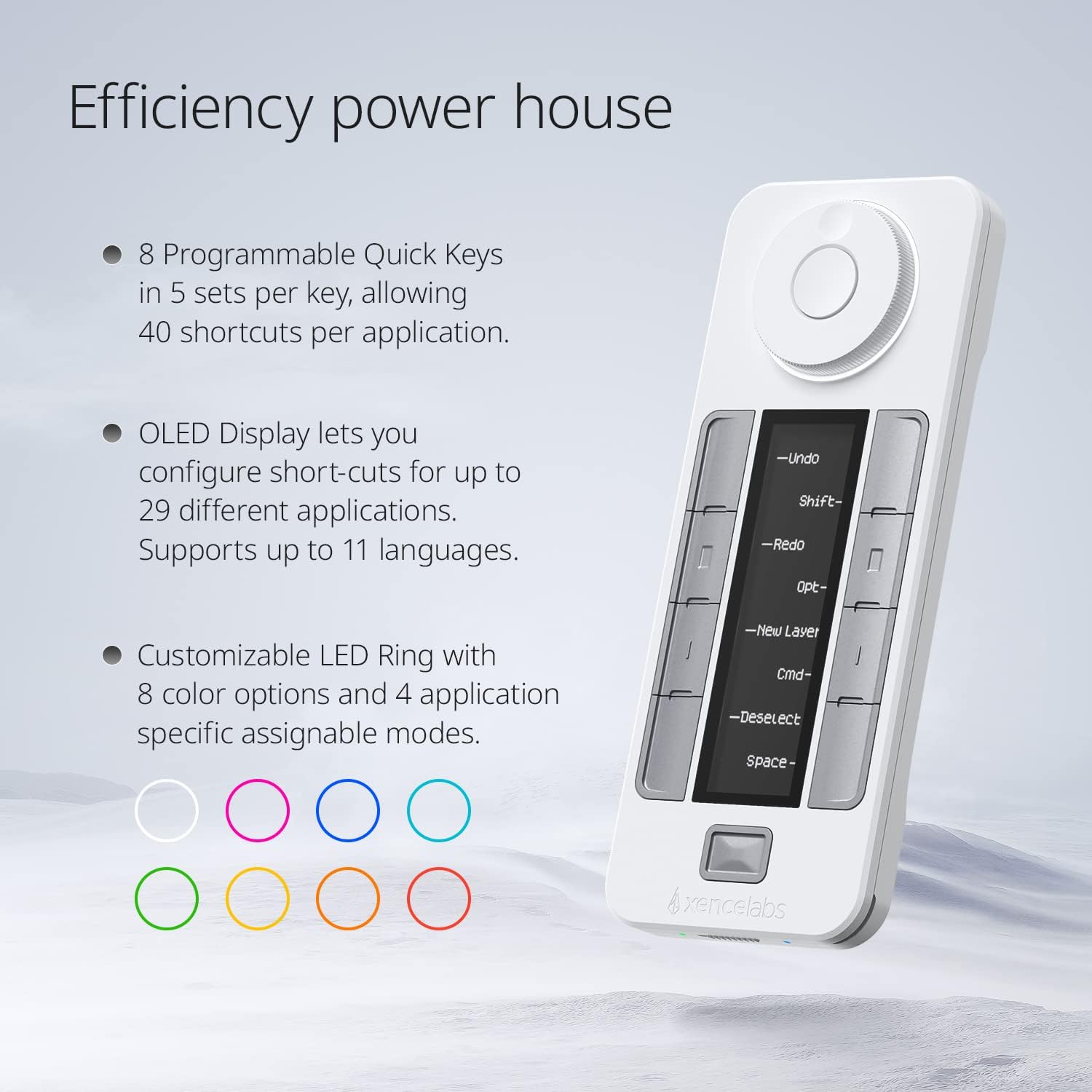 Xencelabs Medium Drawing Tablet, Nebula White, 40 Customizable Keys, 8192 Pressure Levels - Image 5