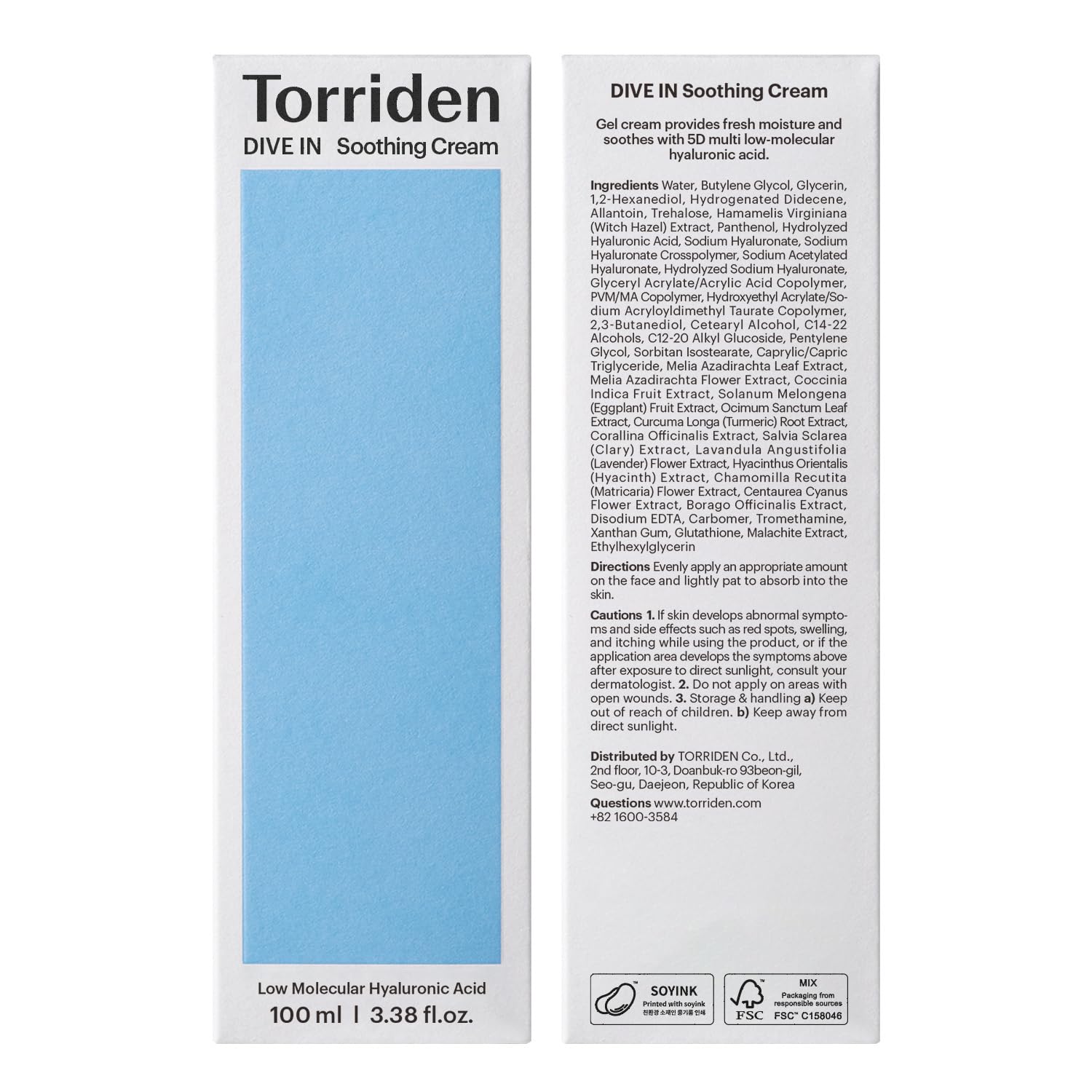 Torriden DIVE IN Hyaluronic Acid Soothing Cream 100ml Tube for Sensitive Dry Skin - Image 9