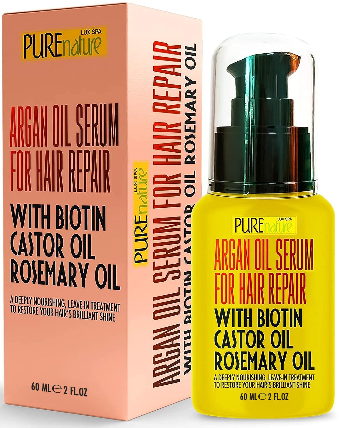 PURE NATURE LUX SPA Moroccan Argan Oil Hair Care Trio Set 16oz - Image 2
