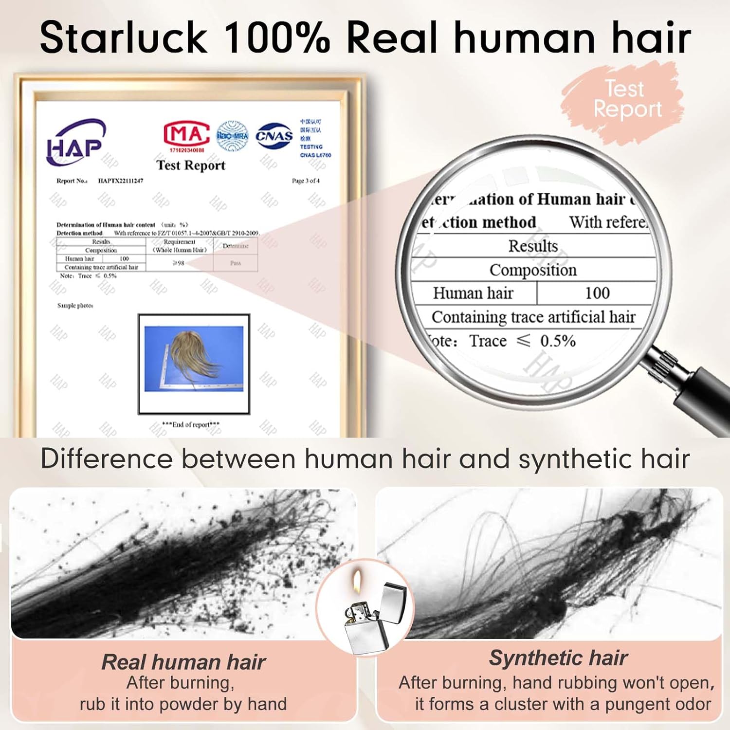 Starluck 5 Inch Brown Blonde Highlight Real Human Hair Topper for Women - Image 5