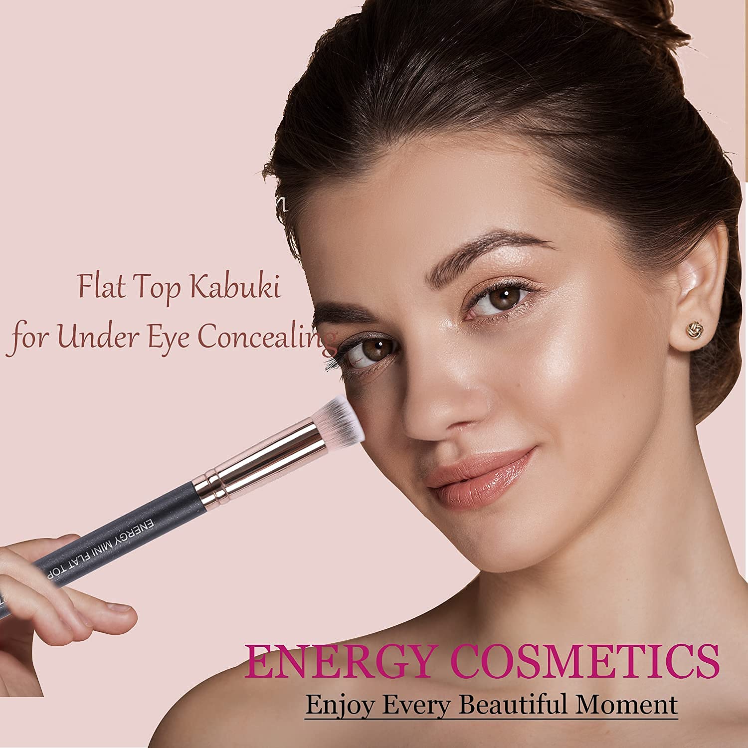 ENERGY 5-Piece Mini Kabuki Brush Set: Flat Top & Slant Concealer Brushes for Flawless Makeup Blending - Image 8