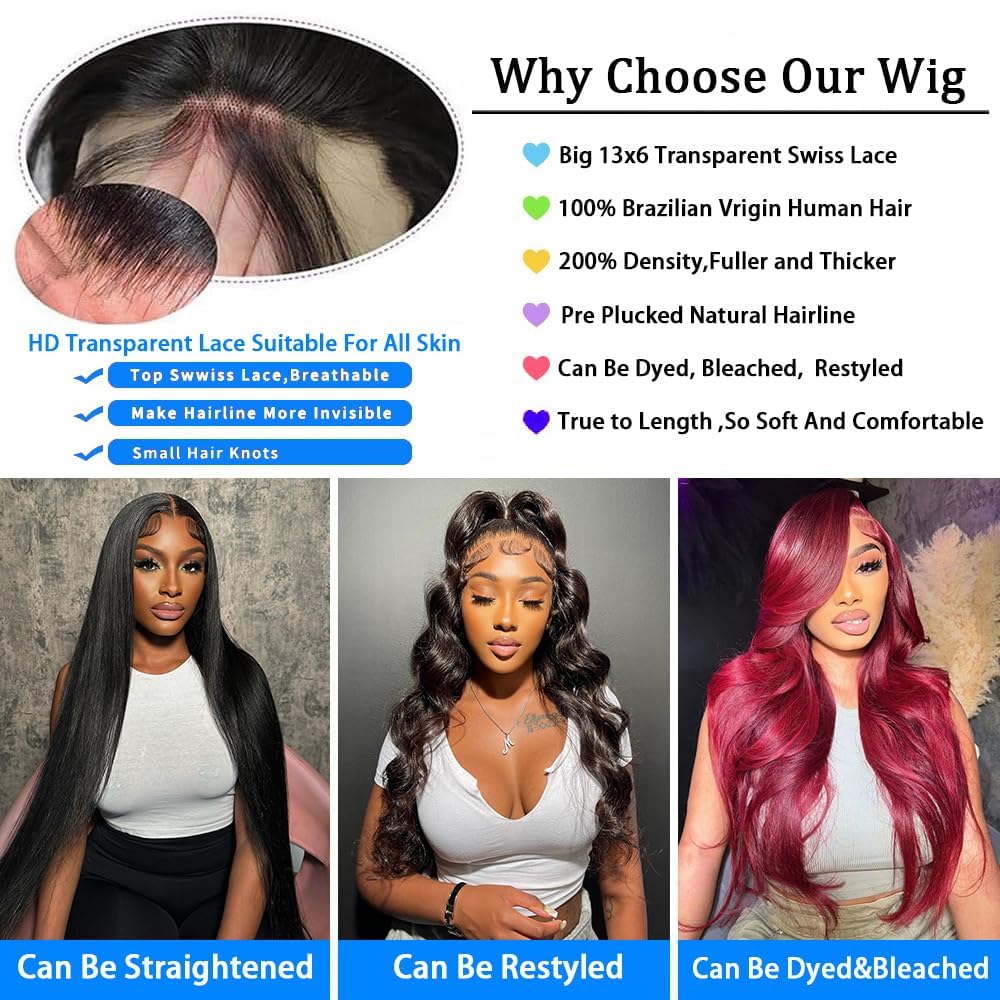 30 Inch 180 Density Body Wave Human Hair HD Lace Front Wig with Baby Hair - Image 4