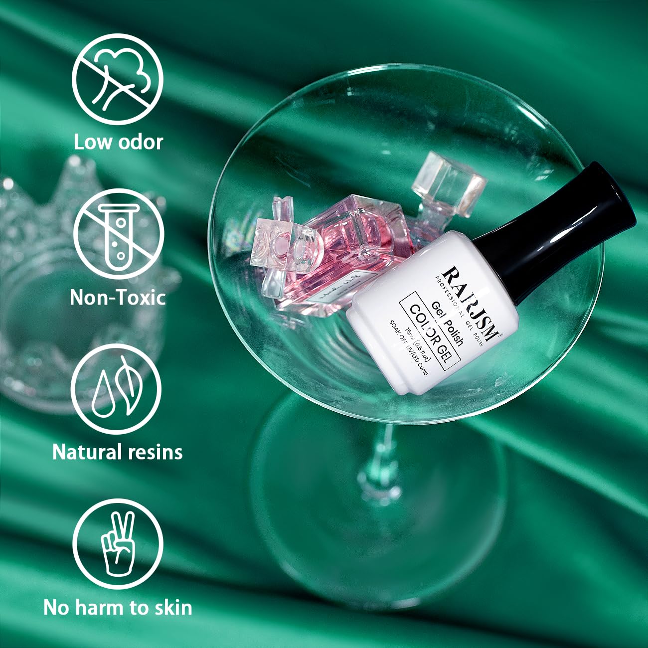 RARJSM 15ml Green Cat Eye Gel Nail Polish Kit with Magnet Stick for Salon Quality Nails - Image 4