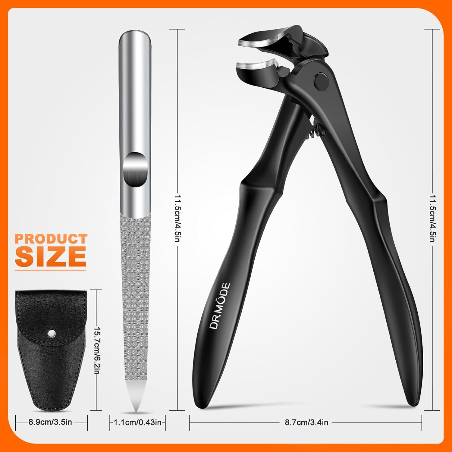 DRMODE Long Handle Angled Toenail Clippers for Thick Nails with Built-in Catcher - Image 8