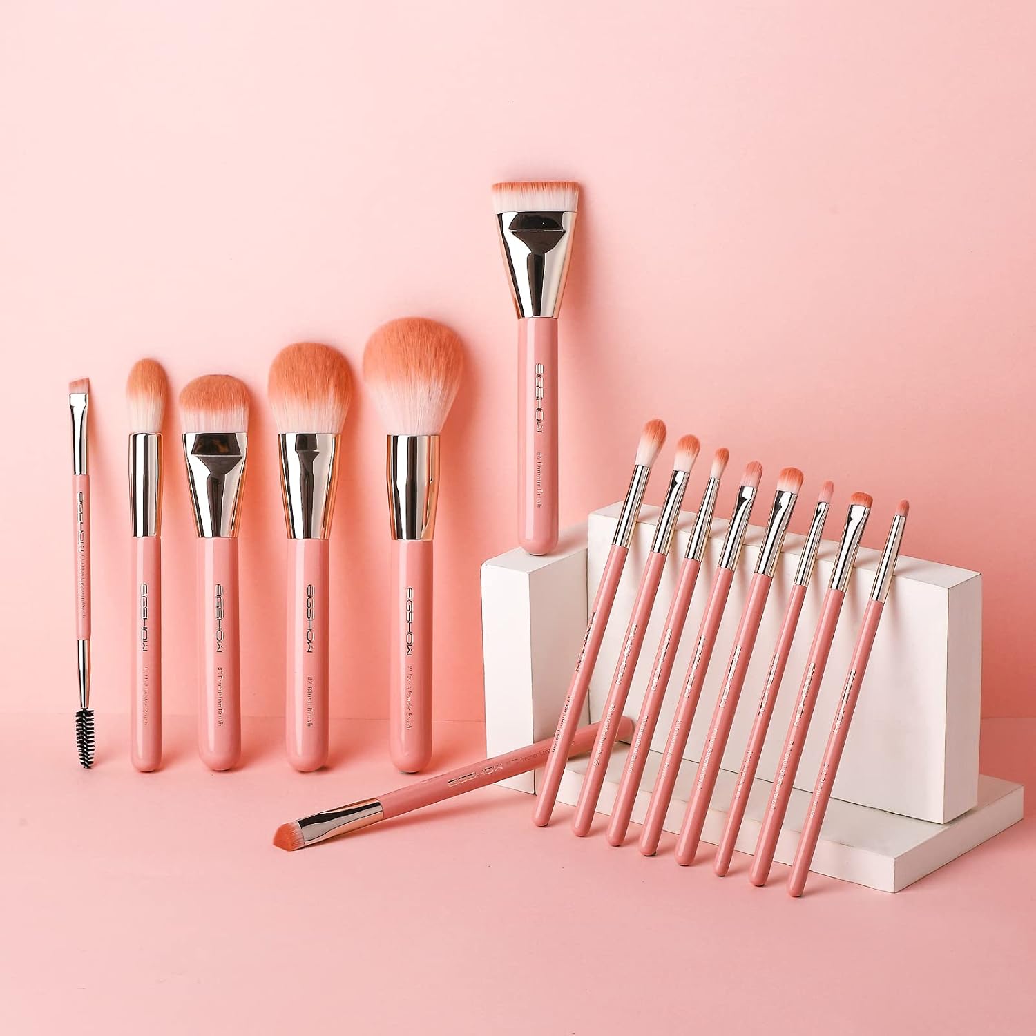 EIGSHOW 15 Piece Professional Makeup Brush Set with Case, Premium Synthetic Bristles - Image 7