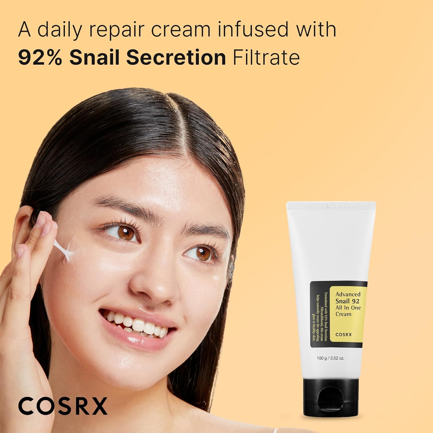 COSRX Snail Mucin 92% Moisturizer Gel Cream for Dry Sensitive Skin 3.52 Fl Oz - Image 2