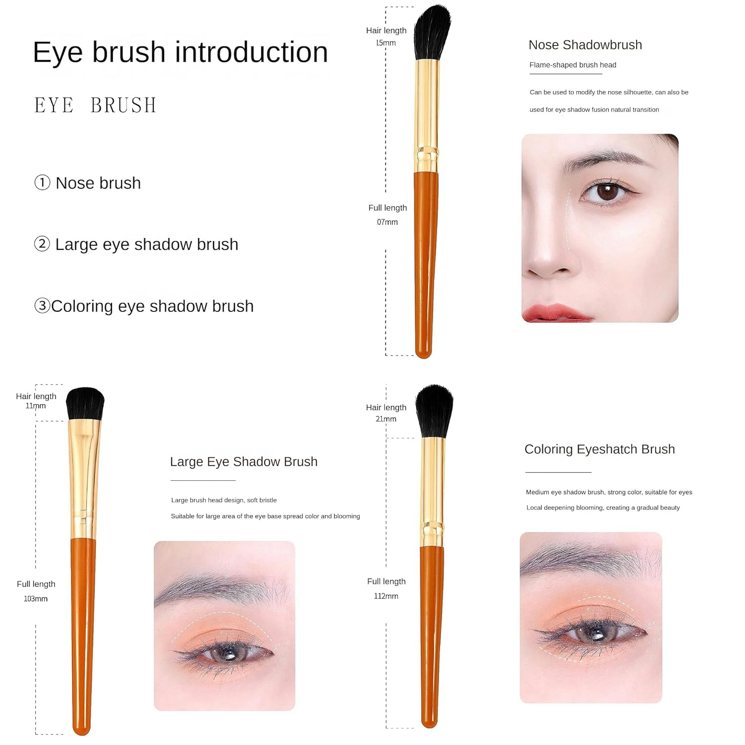 Novo Mini 9-Piece Makeup Brush Set Soft Synthetic Bristles with Travel Bag - Image 5