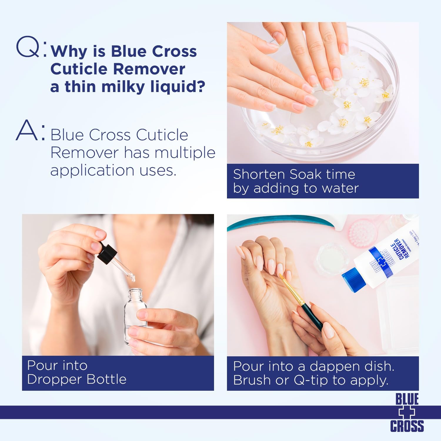 Blue Cross Cuticle Remover Liquid 6oz, Professional Softener for Dry Cuticles and Hang Nails - Image 5