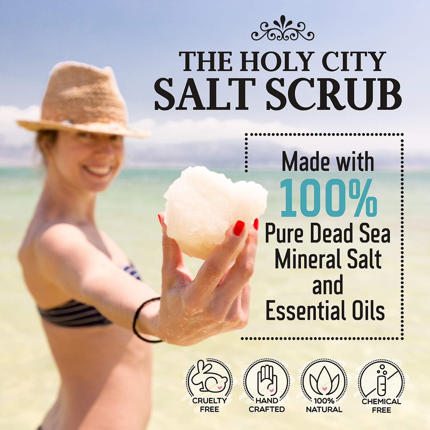 Pure Dead Sea Salt Exfoliating Body Scrub, 16 fl oz, for Hydrating Skin Care - Image 2