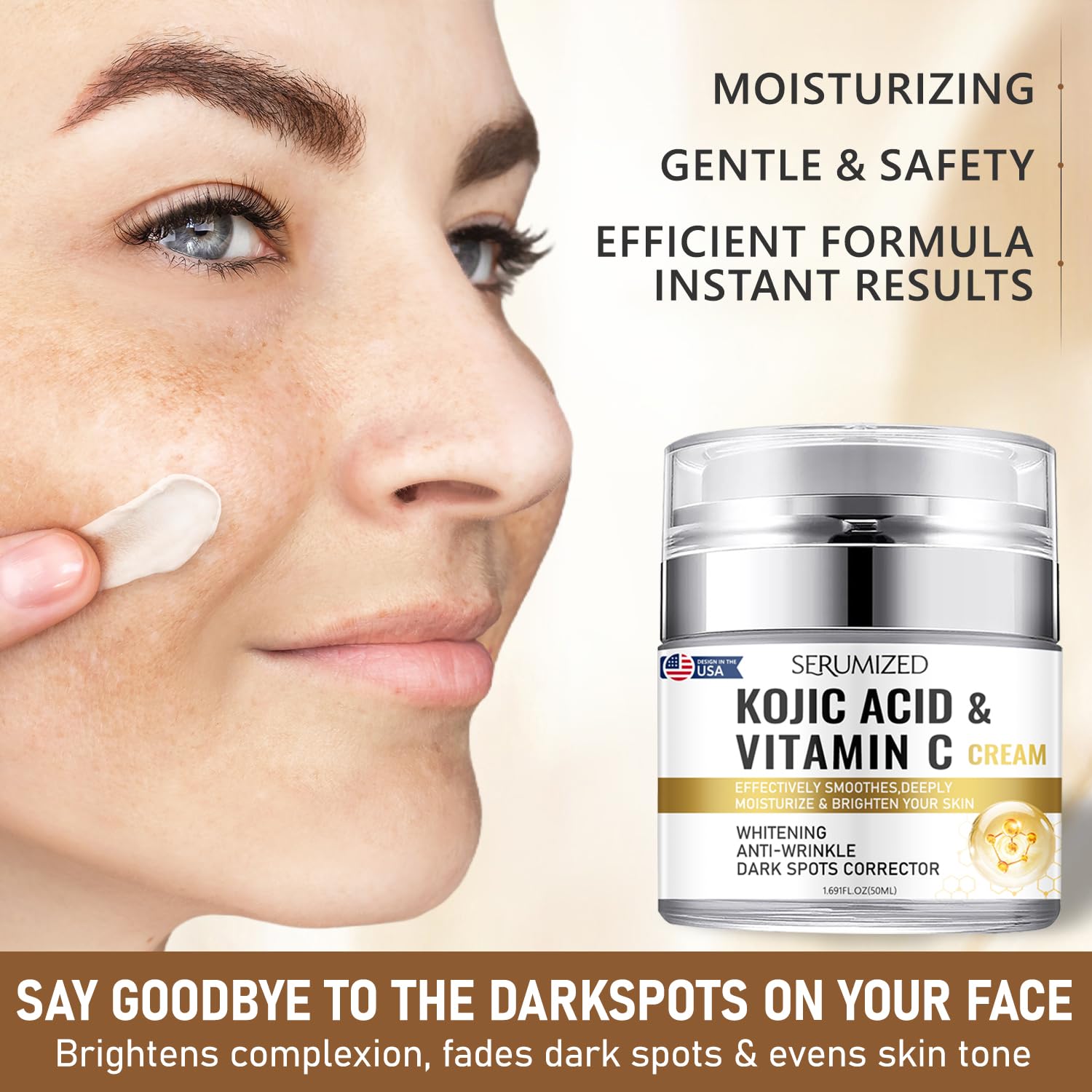 Kojic Acid Vitamin C Dark Spot Corrector Anti-Wrinkle Cream 1.69 fl oz - Image 3