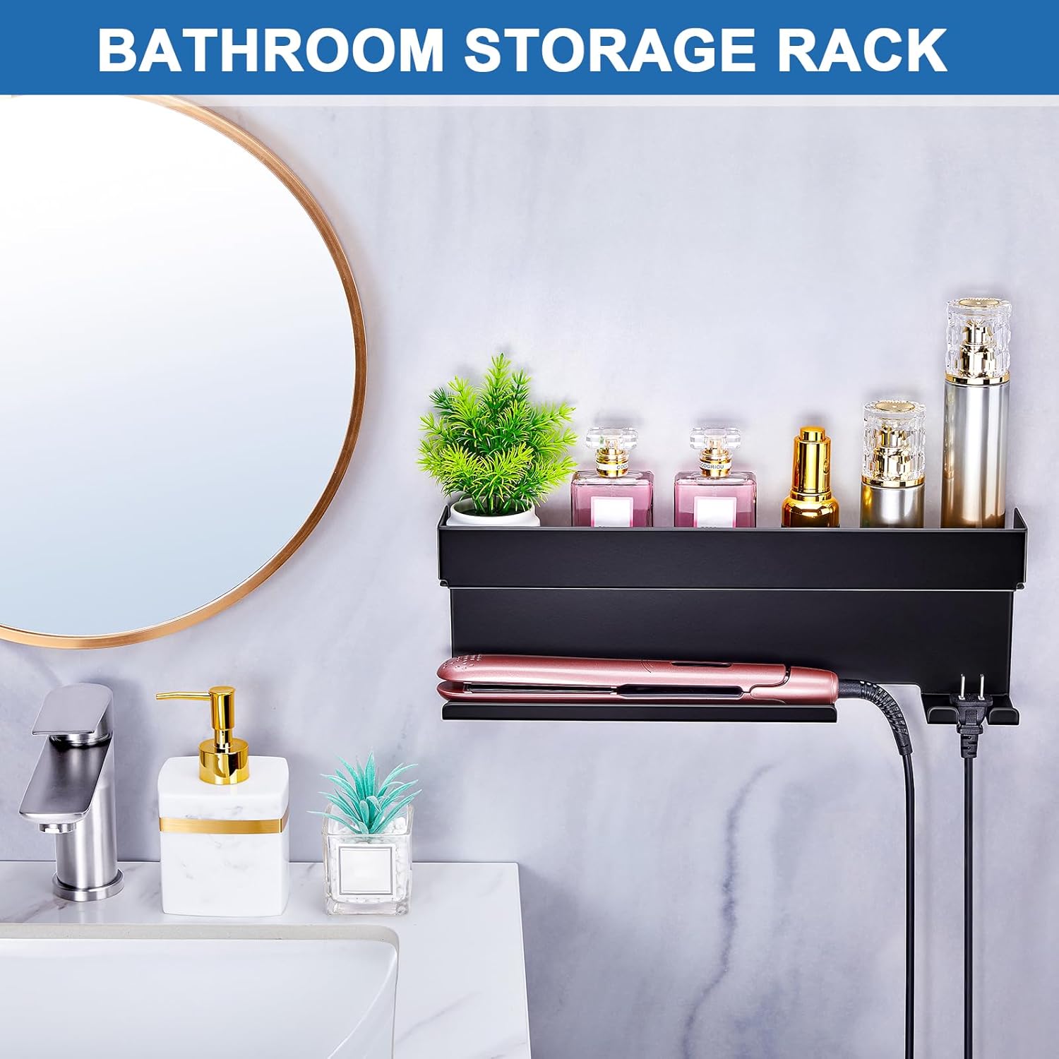 Black Wall Mount Organizer for 7-in-1 Styler Attachments & Blow Dryer - Image 7