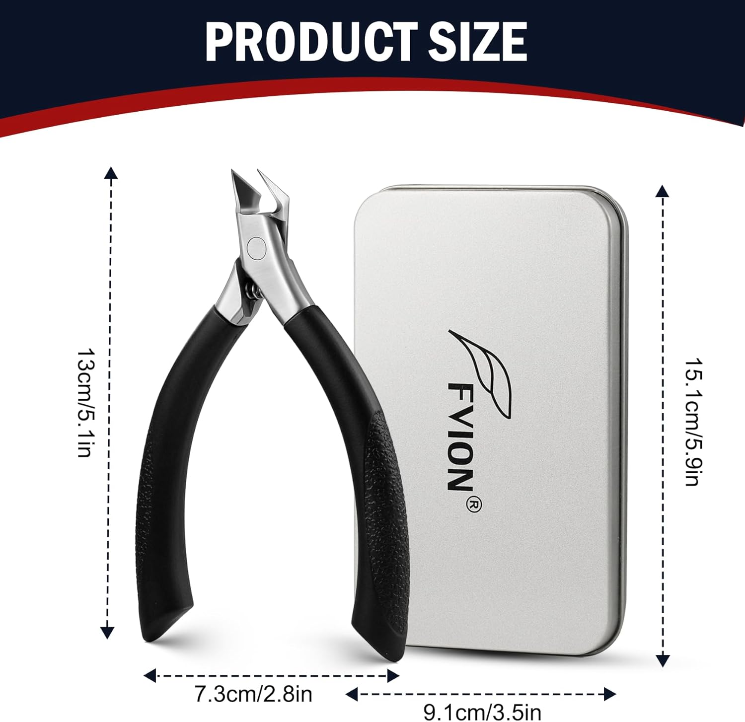 FVION Professional Black Ingrown Toenail Clippers for Adults Seniors Straight Design - Image 7