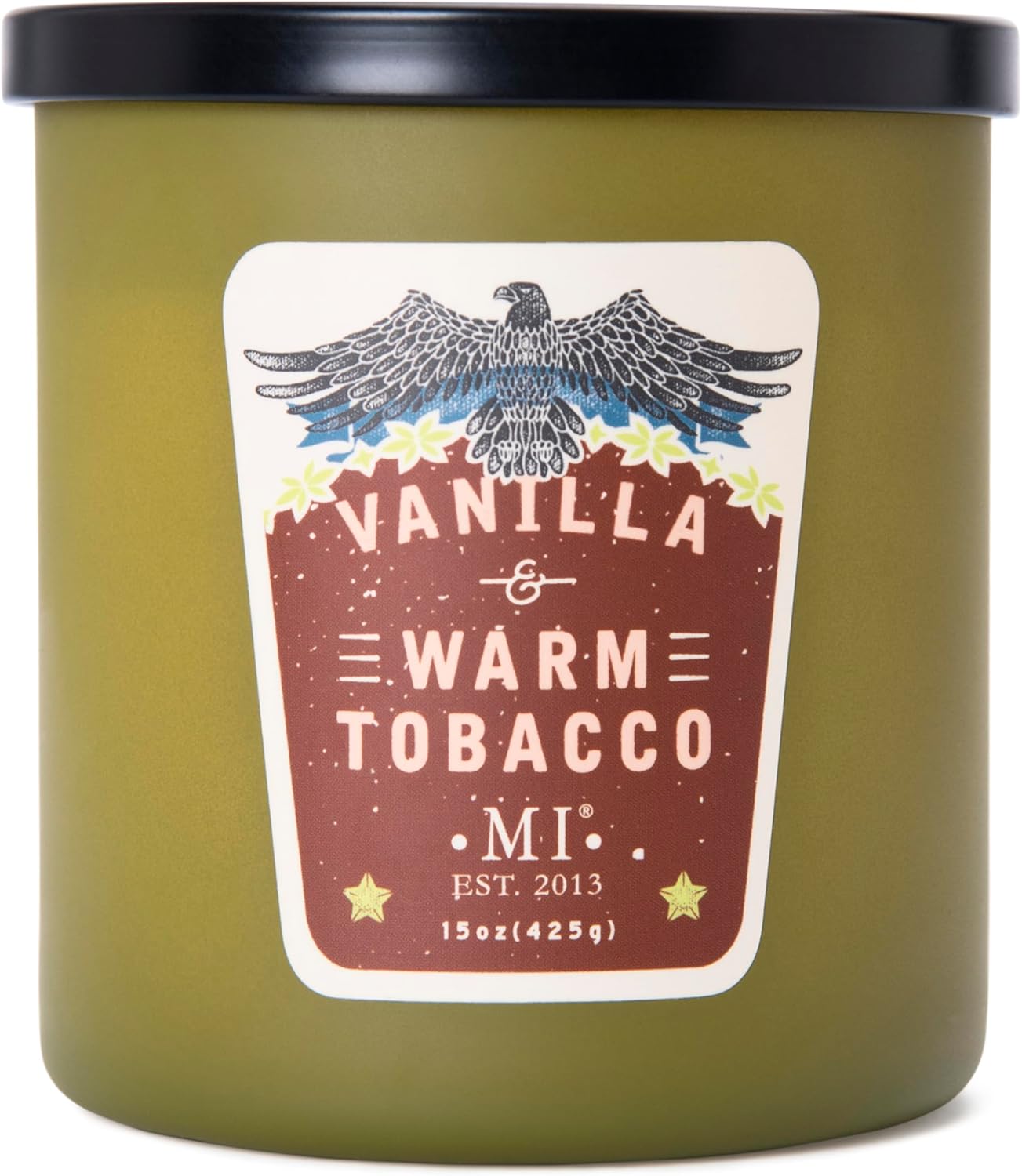 Manly Indulgence Vanilla & Warm Tobacco Scented Candles for Men, 2 Wick, 15 oz Premium Soy Blend Wax, 60H Burn, Candles for Home Scented – Made in The USA