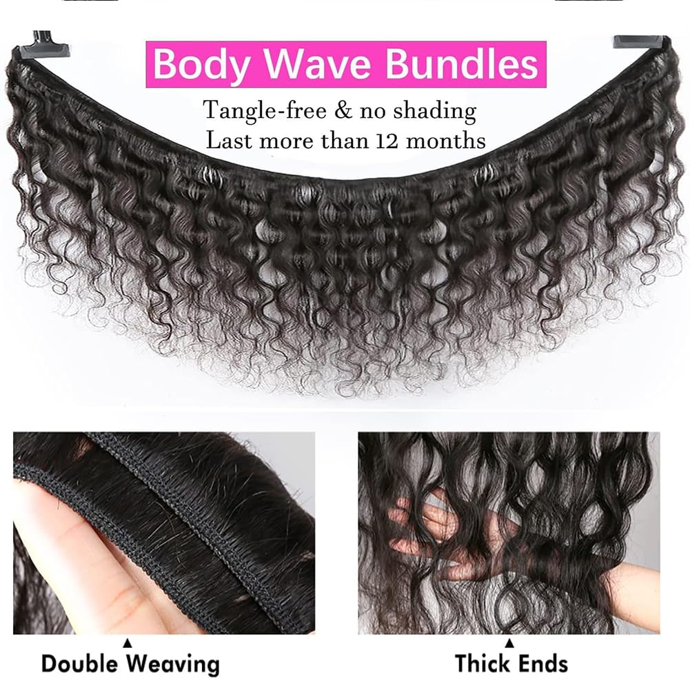 12A Body Wave Brazilian Human Hair Bundles 400g, 20 18 16 14 Inch, Natural Black - Image 5