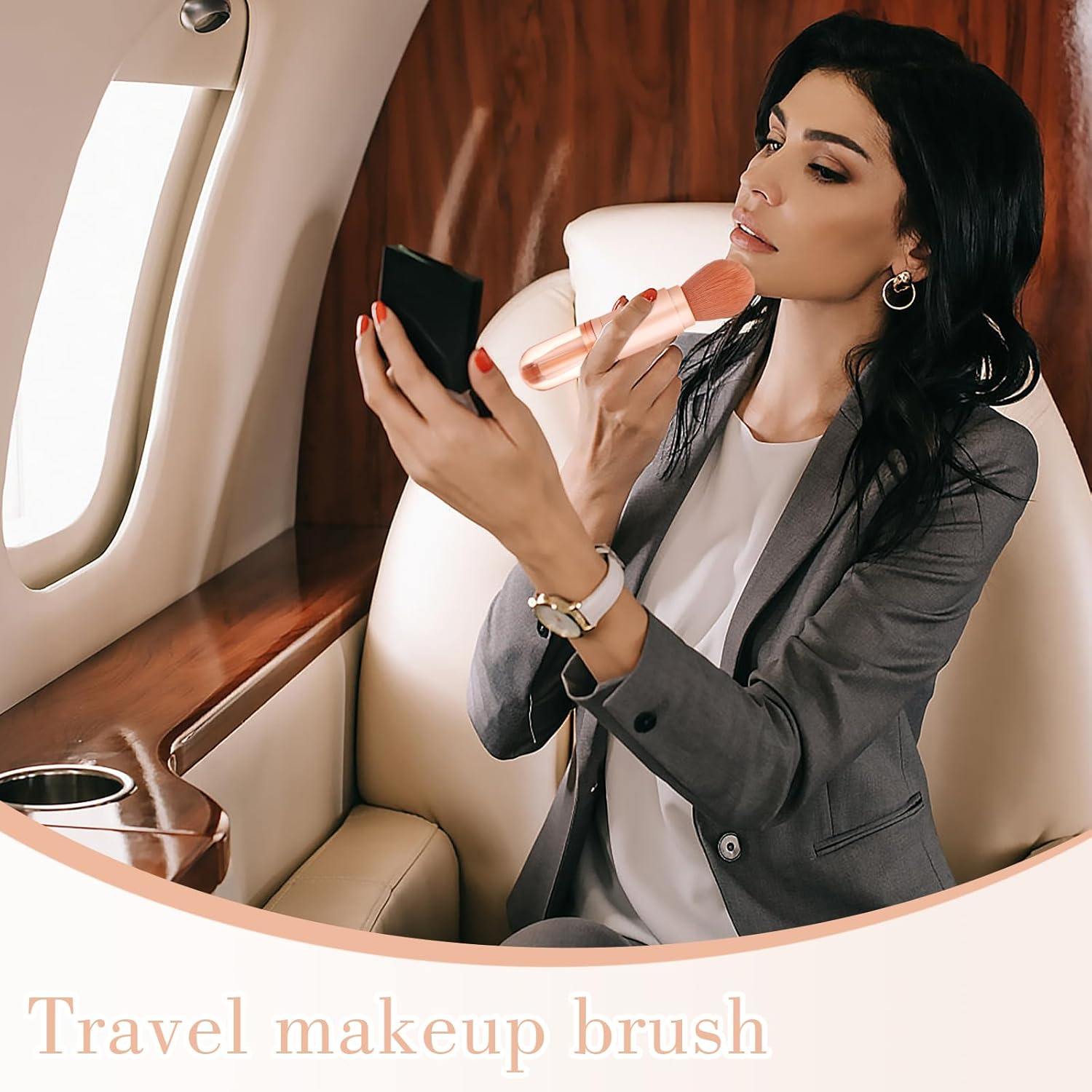 4-in-1 Retractable Travel Makeup Brush Set for Foundation, Blush, Eyeshadow, Concealer - Image 5