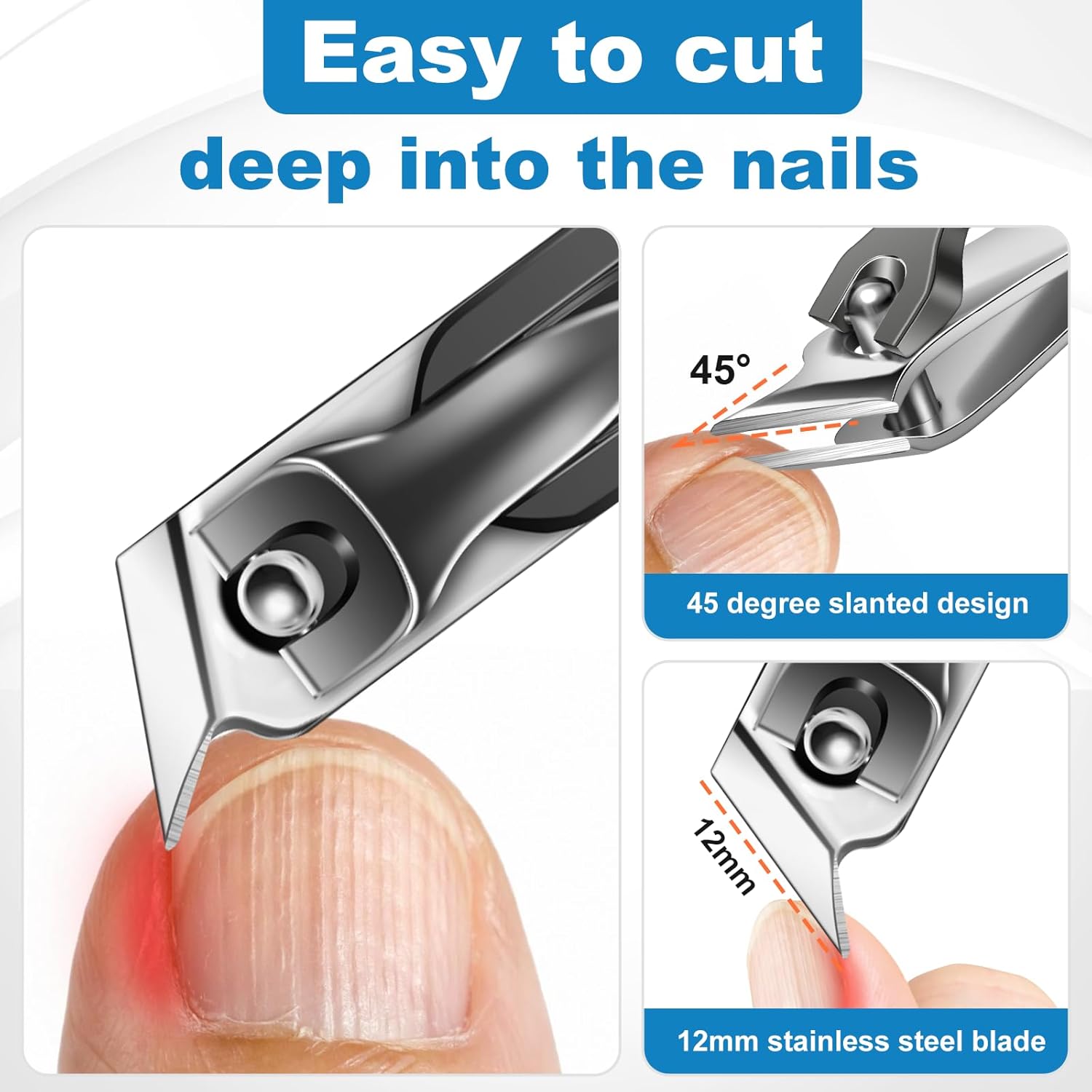 Extra-Wide Jaw Heavy Duty Toenail Clippers for Seniors Thick Nail Trimming - Image 5