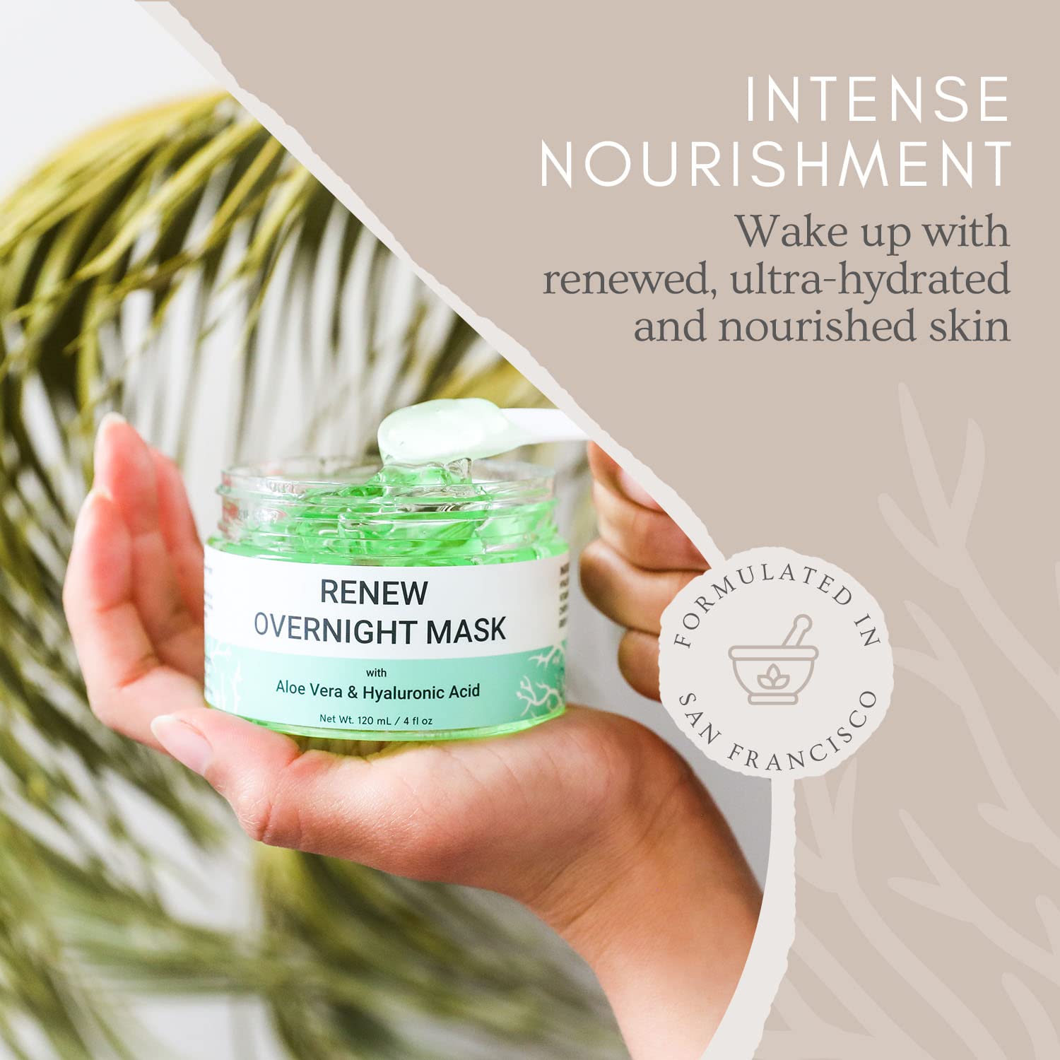 Doppeltree Renew Overnight Face Mask 4 oz with Aloe Vera & Hyaluronic Acid - Image 2
