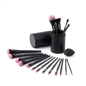 Makeup Brush Set Professional 18 Pieces with Case Soft Vegan & Cruelty-Free Synthetic Bristles Ideal for Liquid, Powder, Cream & Bronzer Blender, Blush, Eyeshadow for Face & Eye Coverage