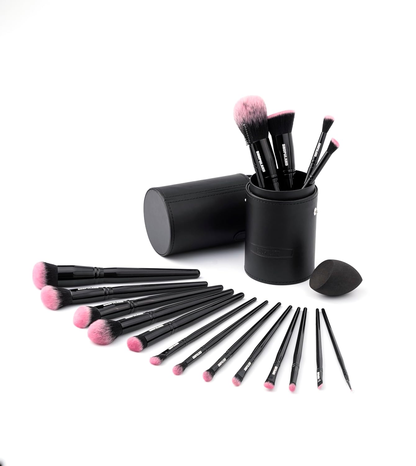 Makeup Brush Set Professional 18 Pieces with Case Soft Vegan & Cruelty-Free Synthetic Bristles Ideal for Liquid, Powder, Cream & Bronzer Blender, Blush, Eyeshadow for Face & Eye Coverage