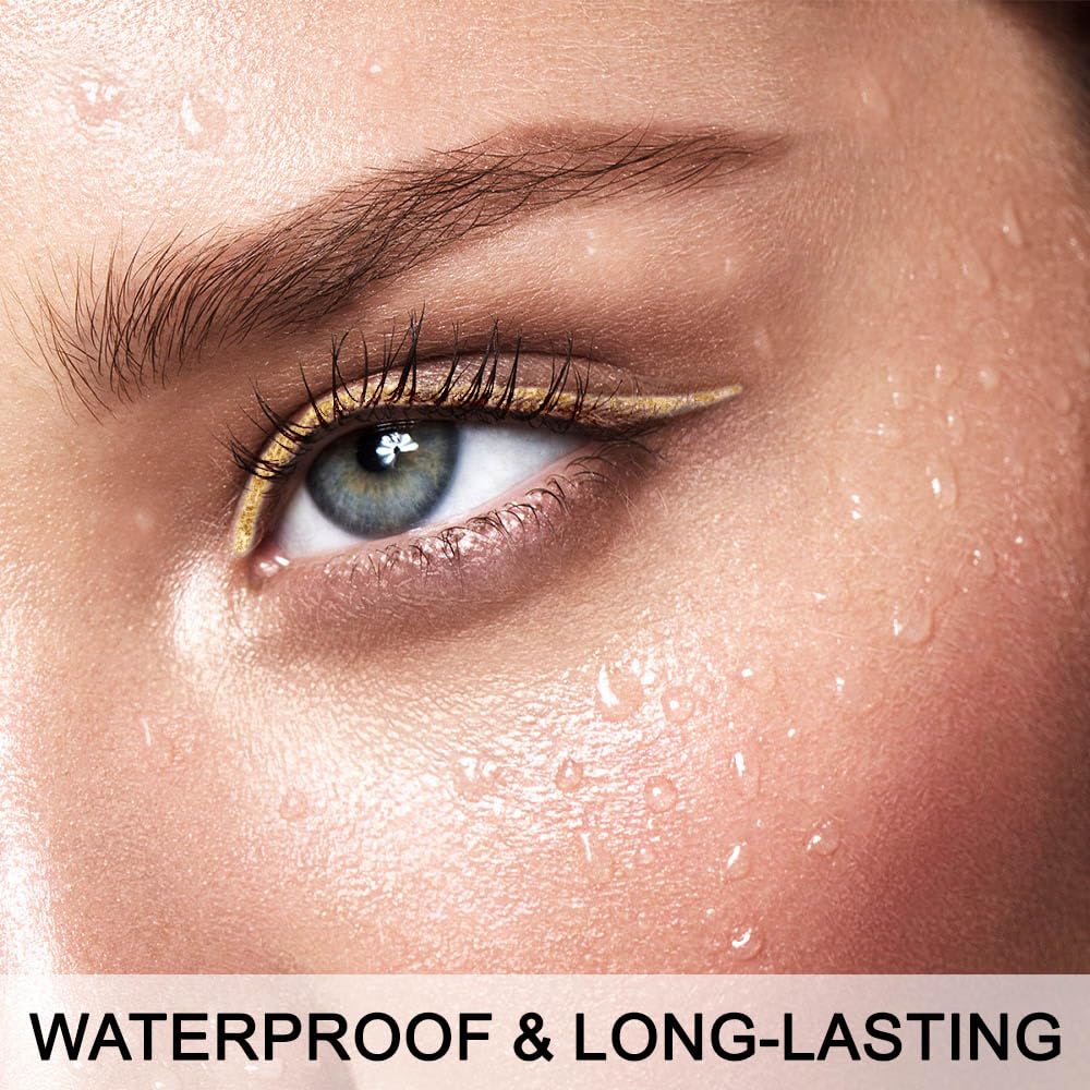 1Pcs Gold Gel Glitter Eyeliner Pencil Set for Women Waterproof Smudge Proof Makeup - Image 4