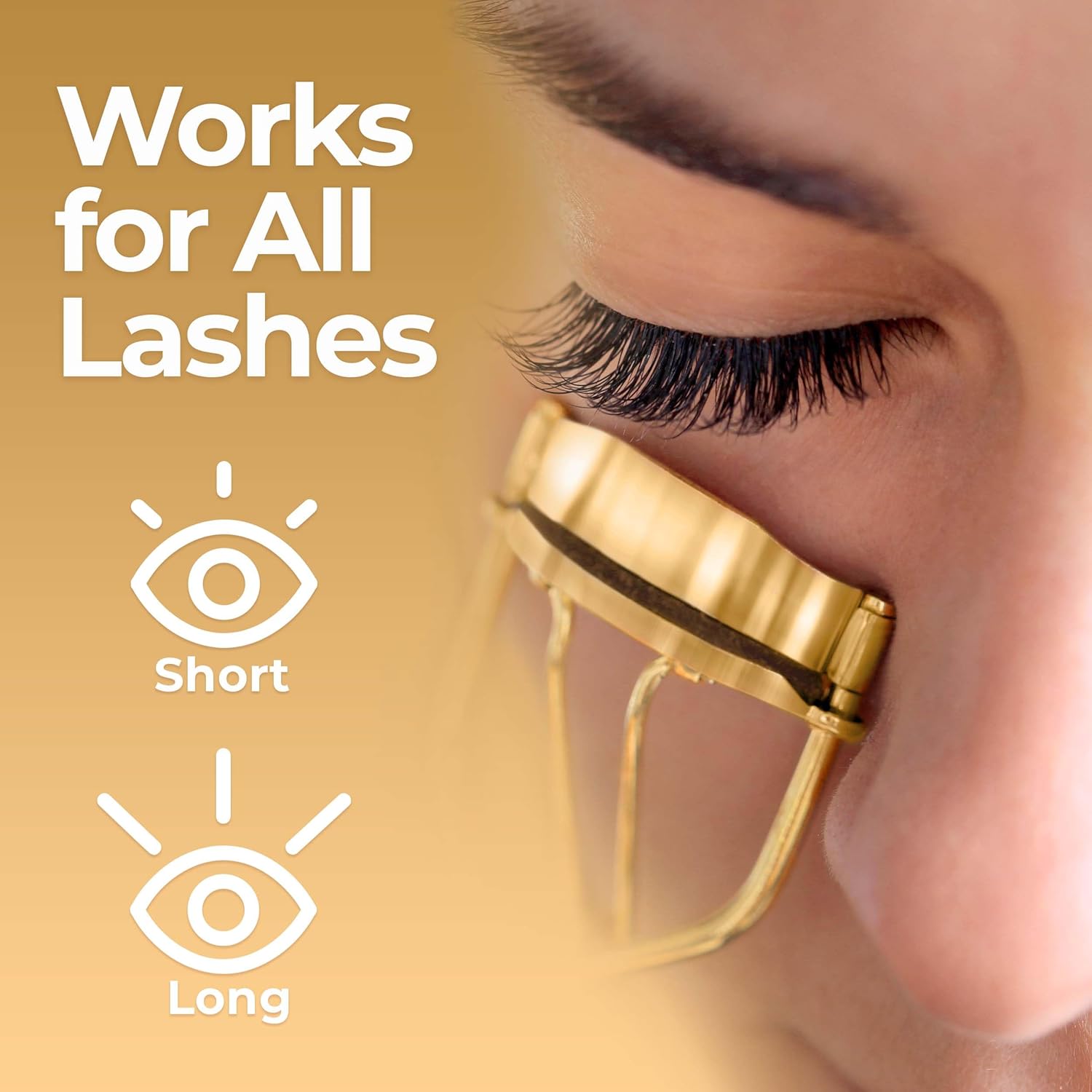 Gold Eyelash Curler Kit with 5 Refills for Perfectly Lifted Lashes - Image 4