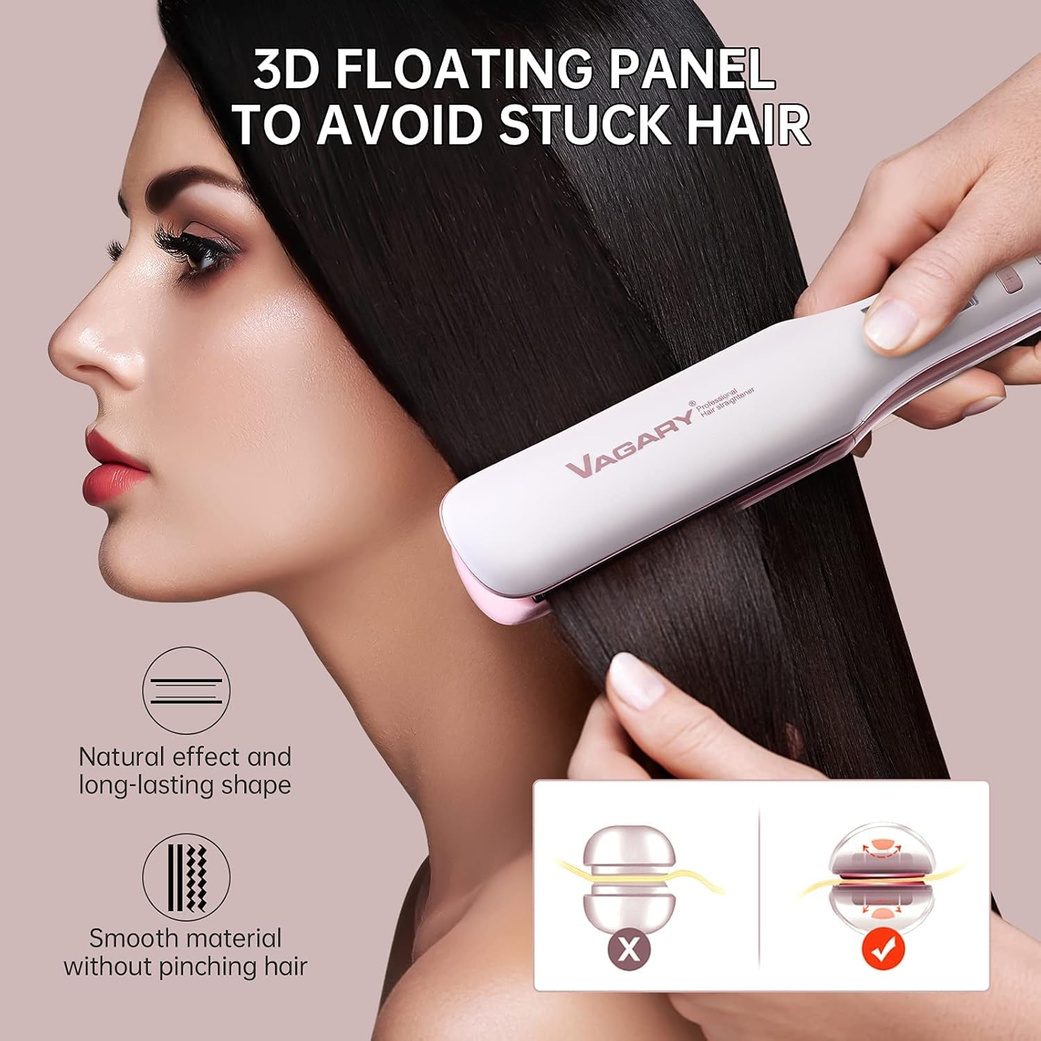 Vagary 2-in-1 Anion Care Hair Straightener and Curler for All Hair Types - Image 2