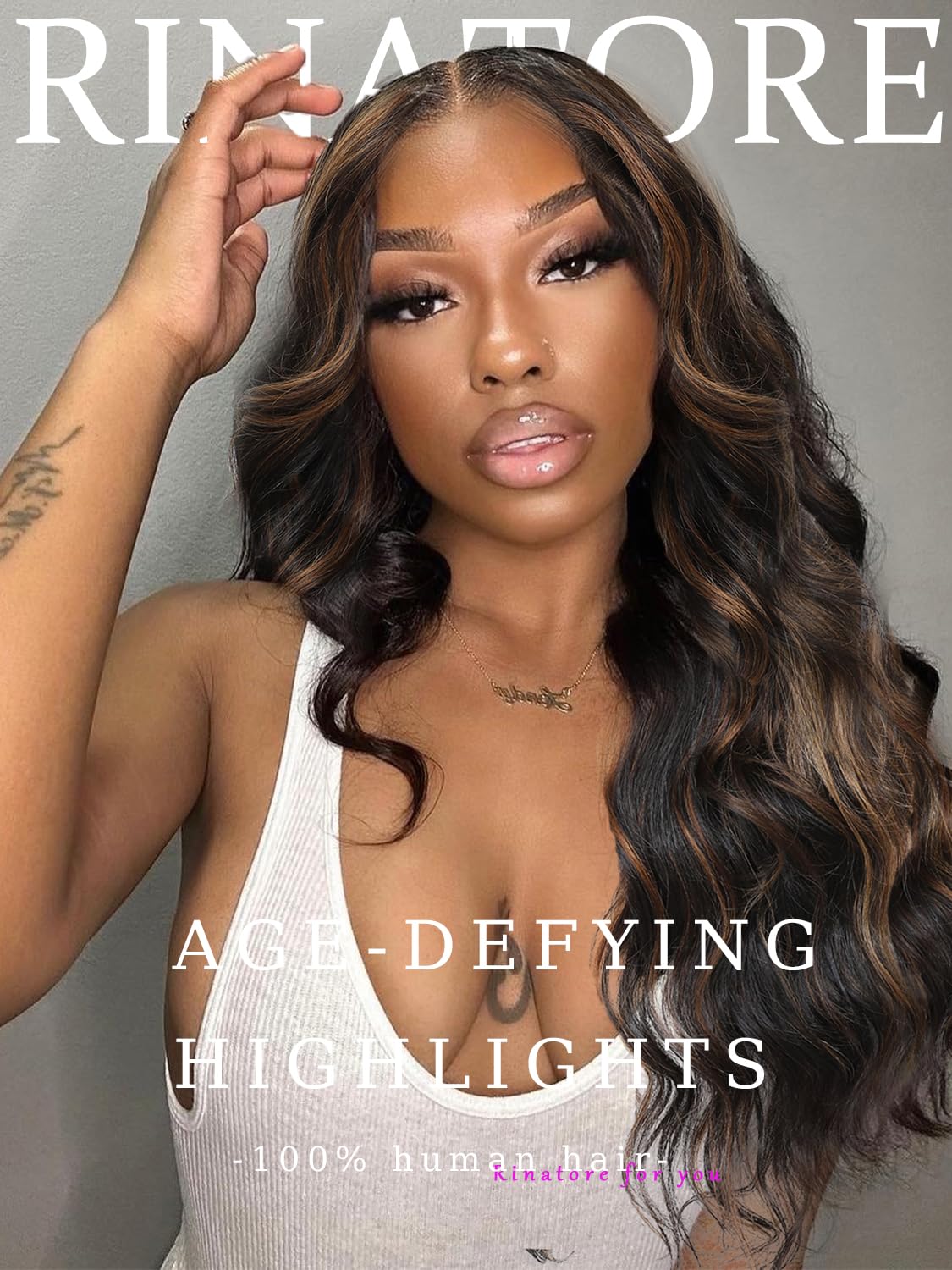 Highlight Ombre 28 Inch Body Wave Lace Front Wig Human Hair 13x4 Pre Plucked 180 Density - Image 8