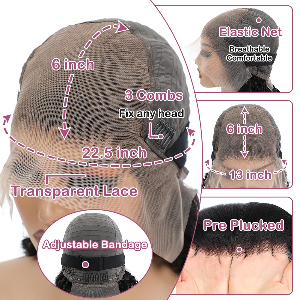 Deep Wave 28 Inch 250% Density HD Lace Front Wig Pre Plucked - Image 4